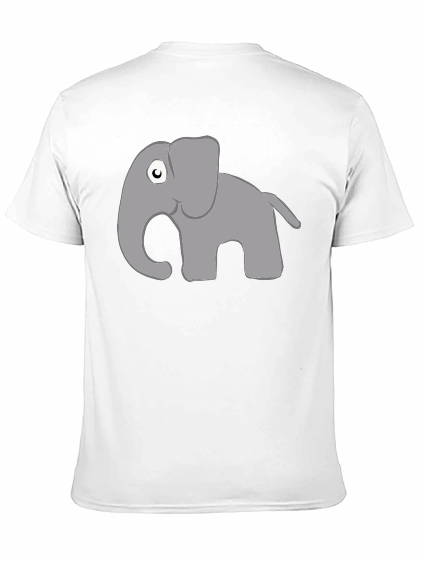 Cute Cartoon Elephant Black T-Shirt