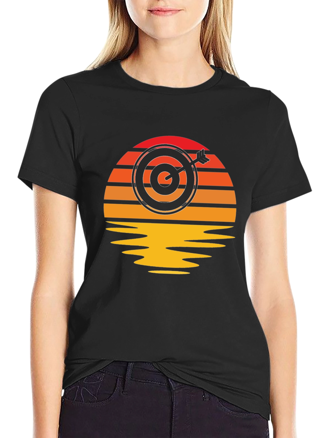 Sunset Target T-Shirt - Unique Archery Design