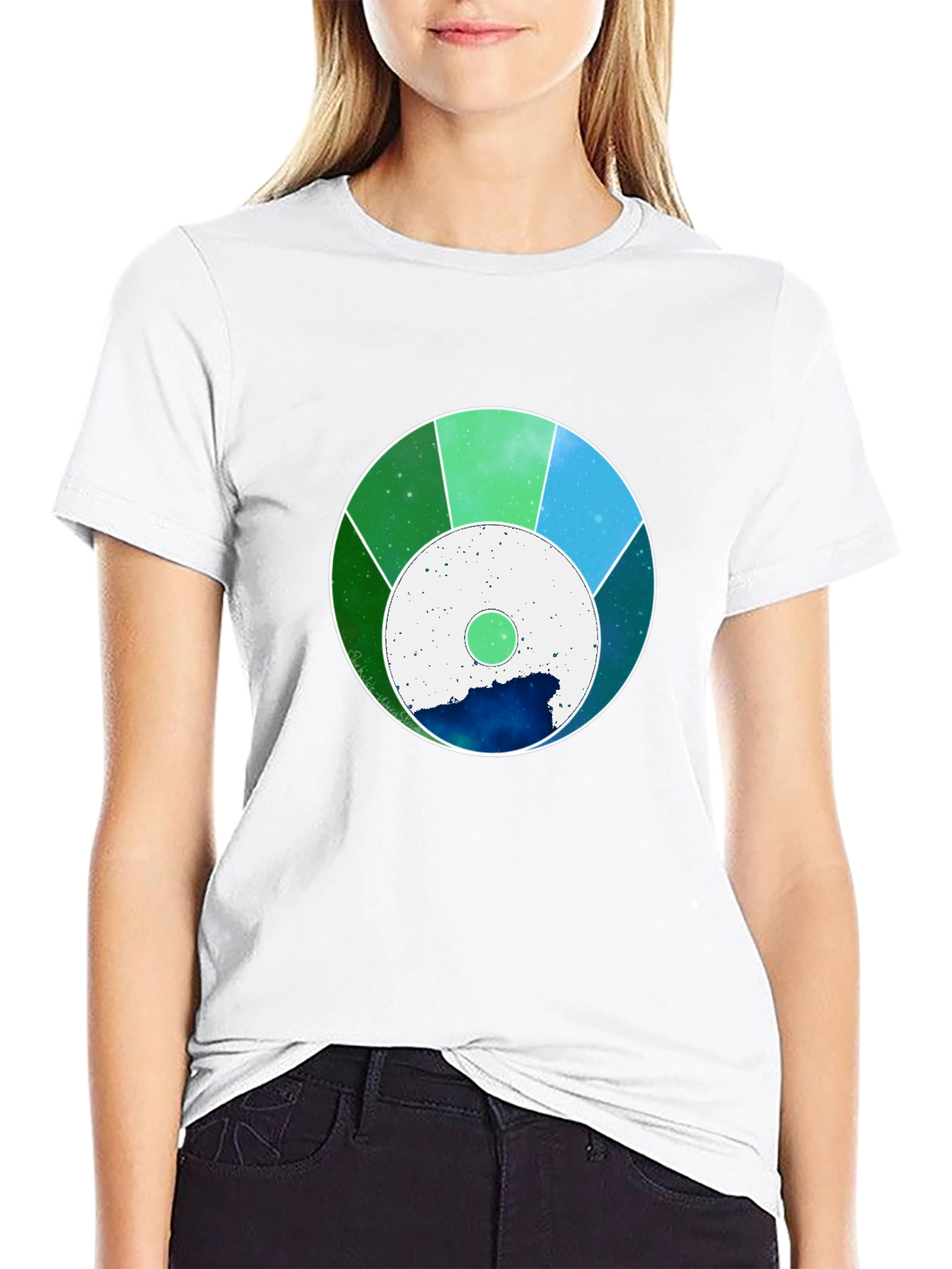 Cosmic Circle Graphic Tee - Black