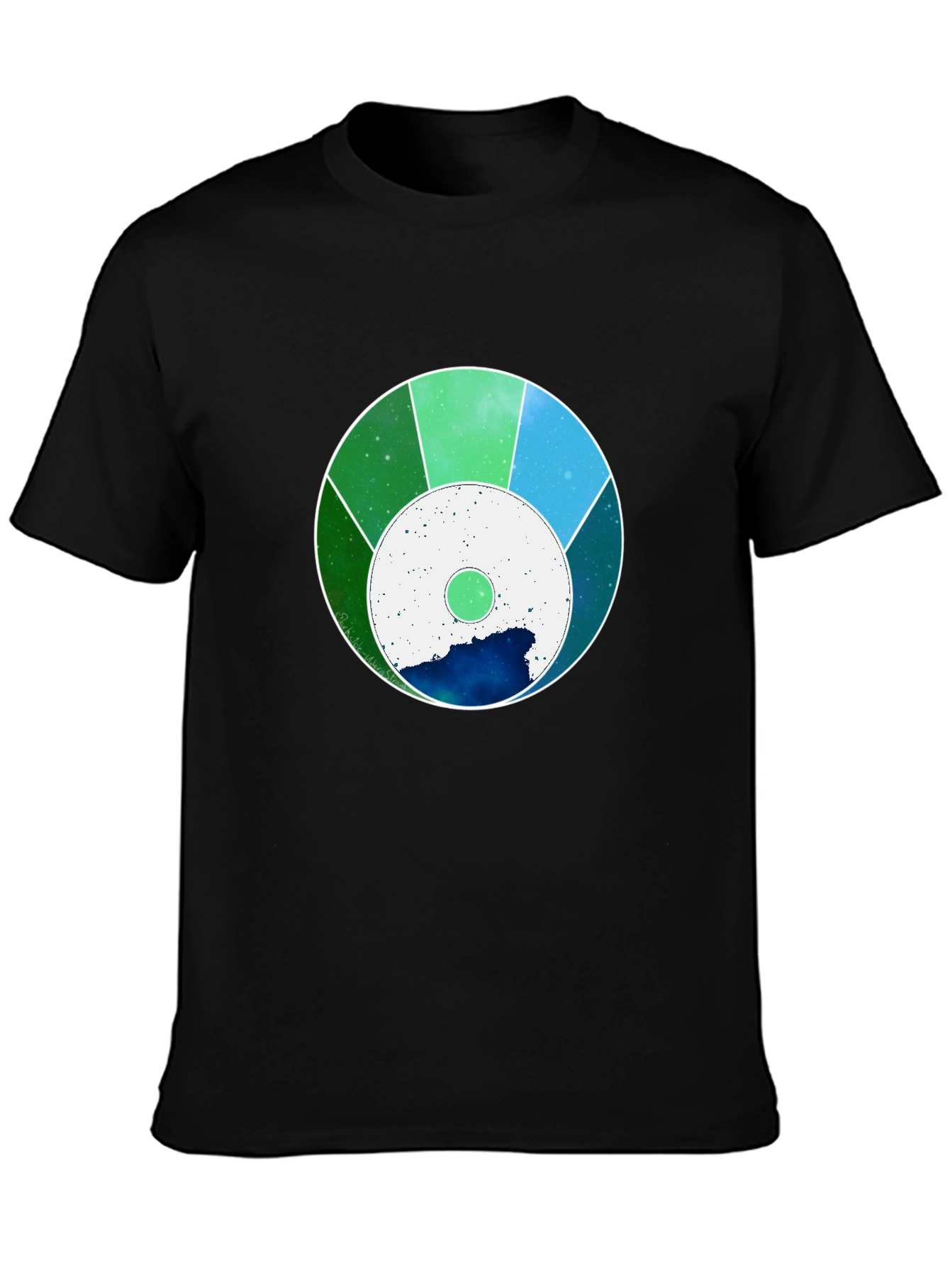 Cosmic Circle Graphic Tee - Black