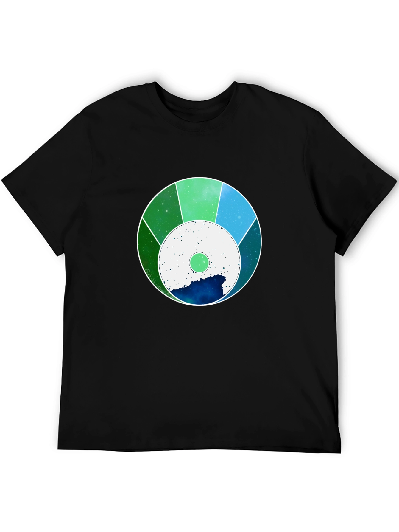 Cosmic Circle Graphic Tee - Black