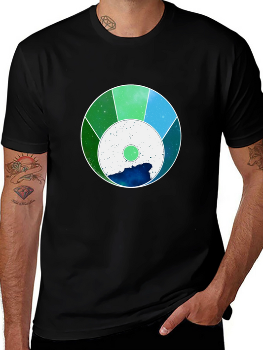 Cosmic Circle Graphic Tee - Black