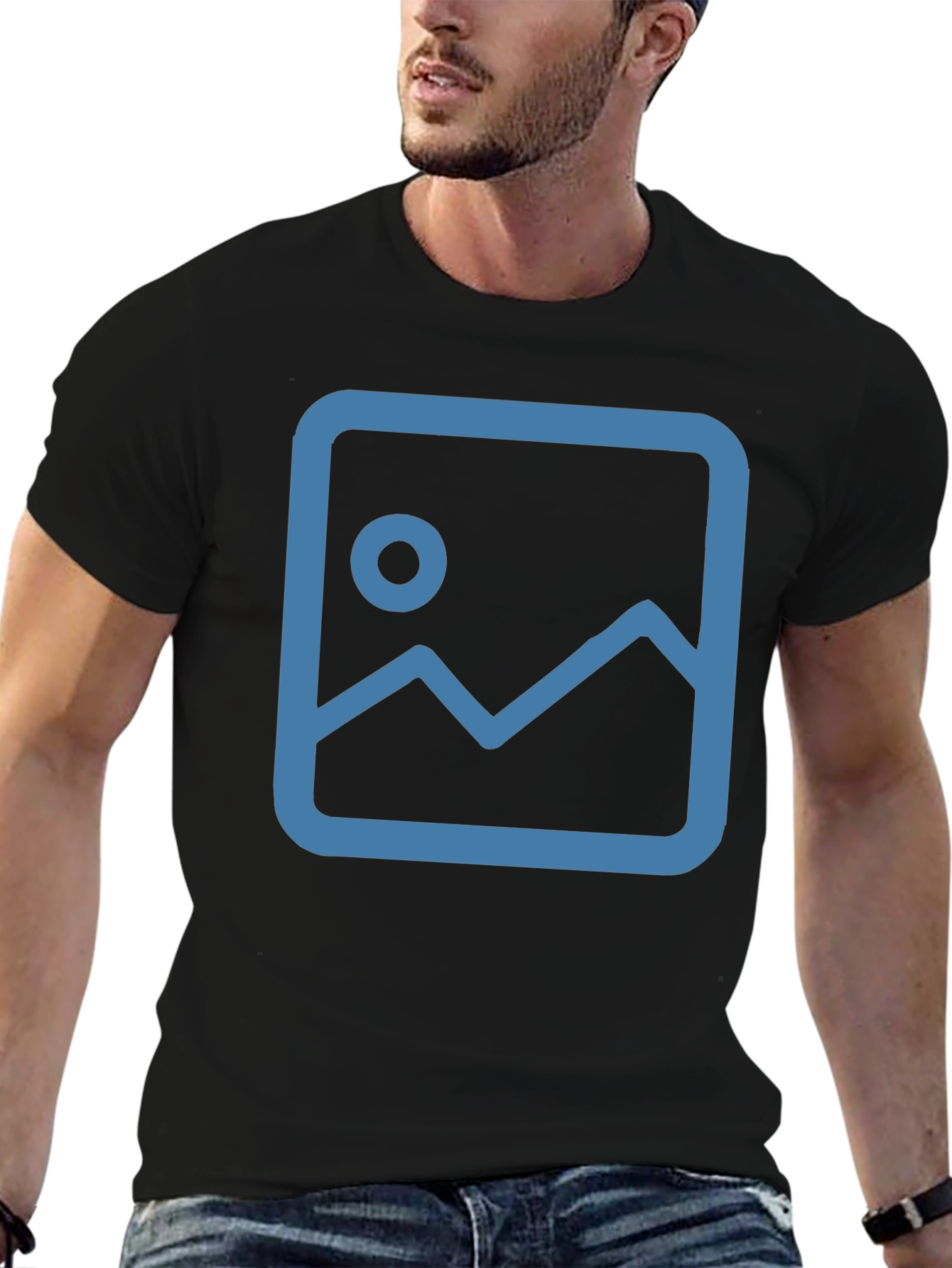 Black T-Shirt with Placeholder Graphic