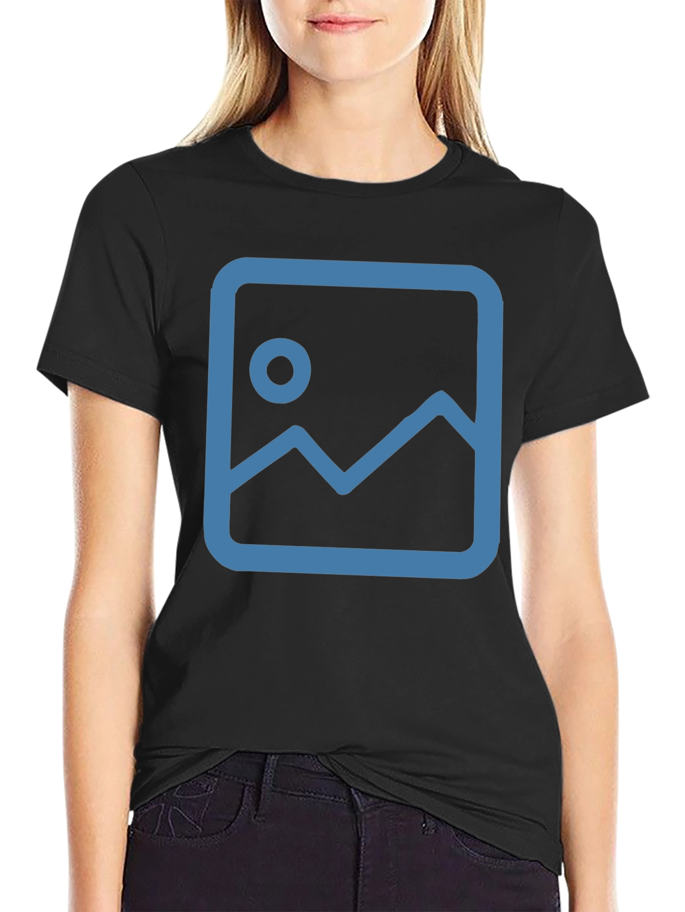 Black T-Shirt with Placeholder Graphic