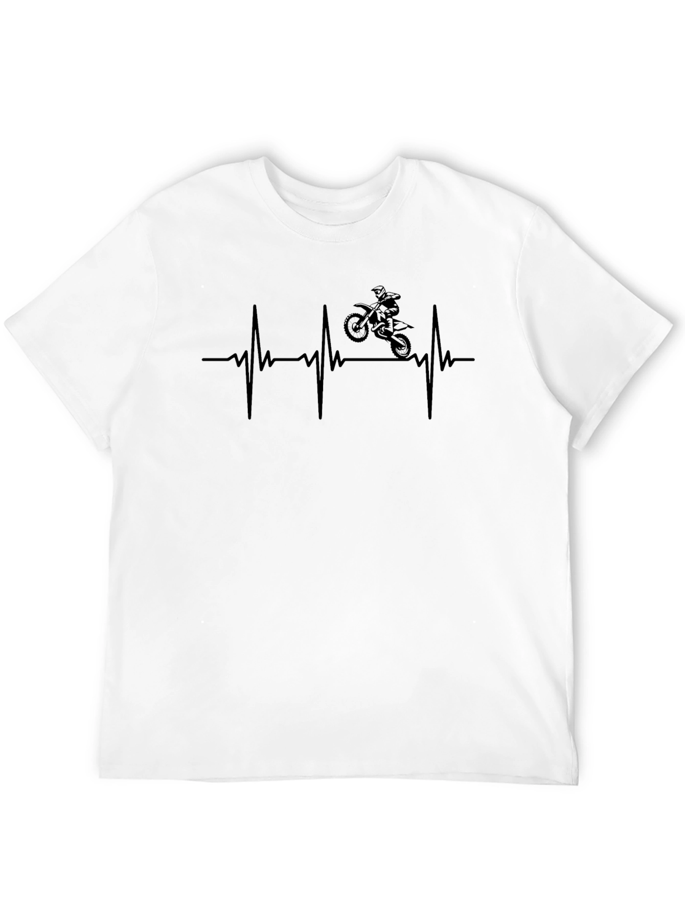 Dirt Bike Heartbeat Graphic T-Shirt