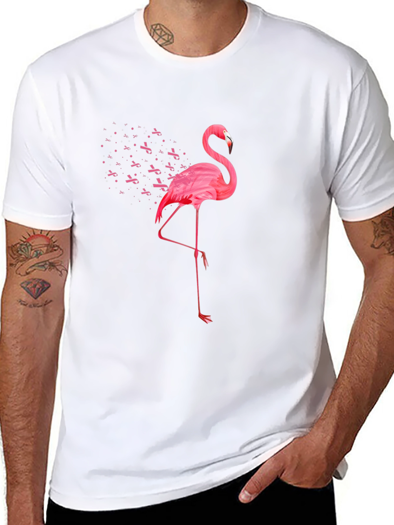 Pink Flamingo Breast Cancer Awareness T-Shirt