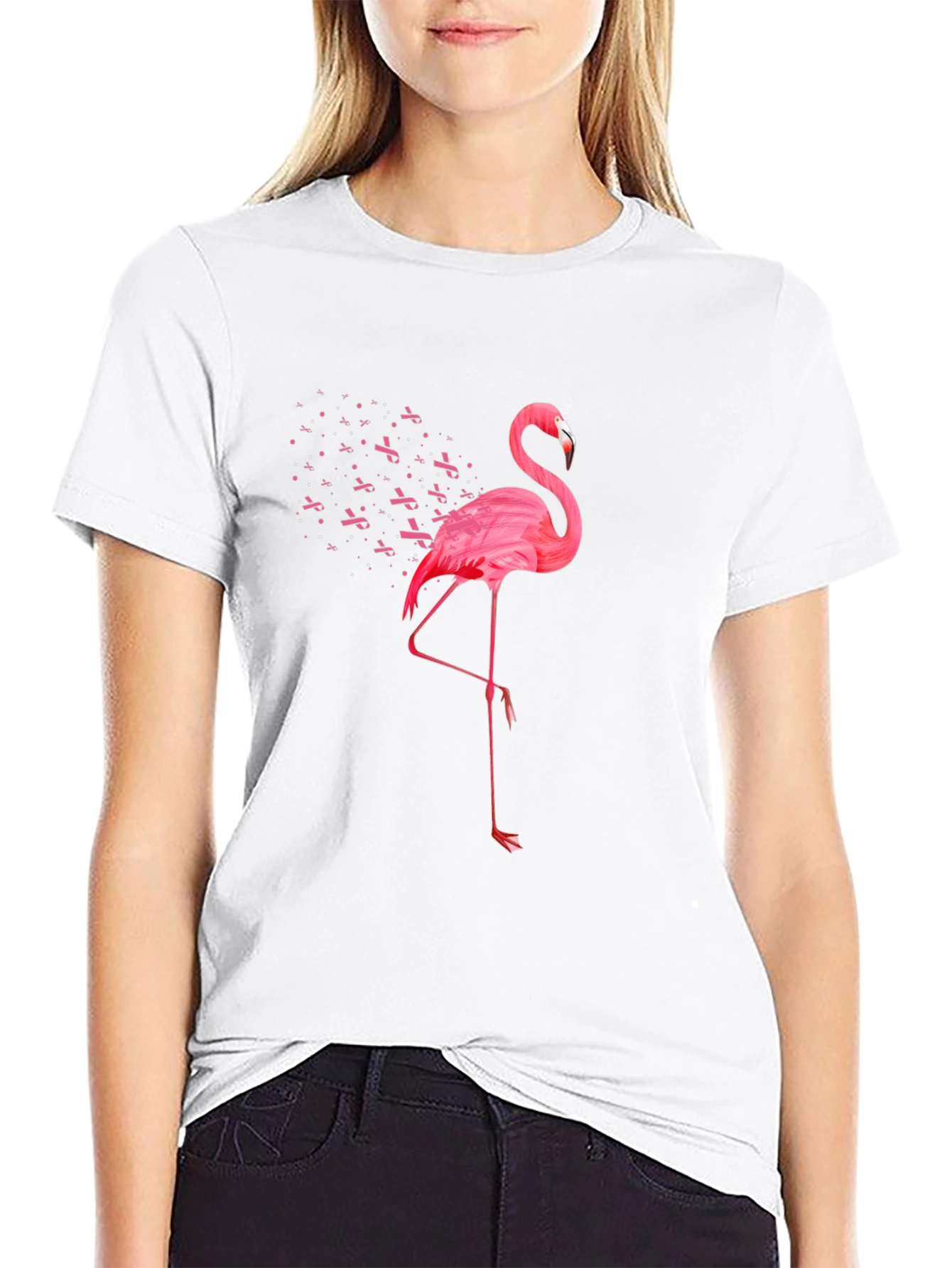 Pink Flamingo Breast Cancer Awareness T-Shirt