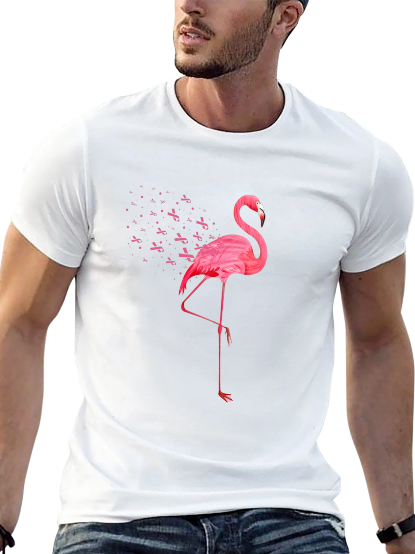 Pink Flamingo Breast Cancer Awareness T-Shirt
