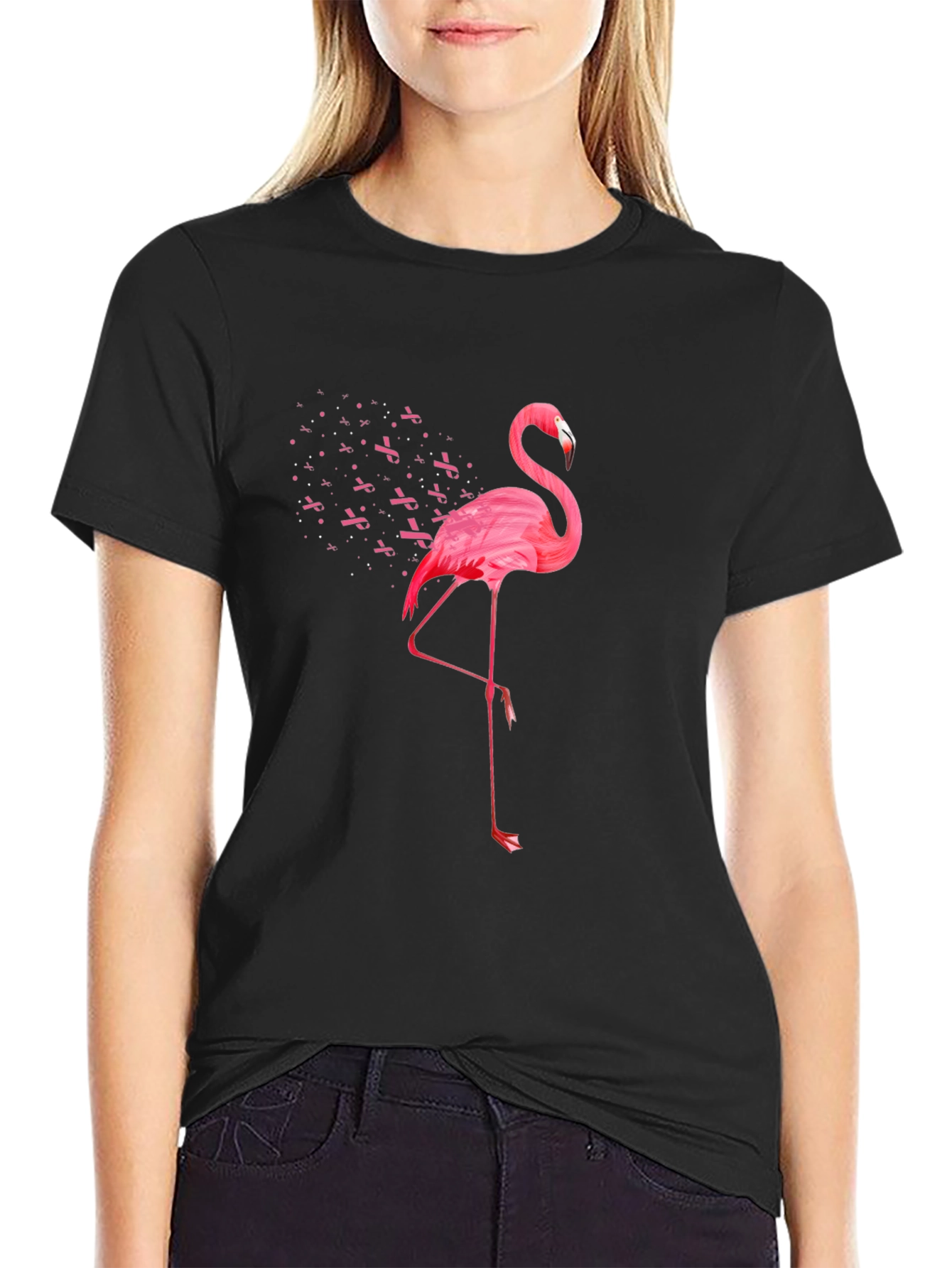 Pink Flamingo Breast Cancer Awareness T-Shirt