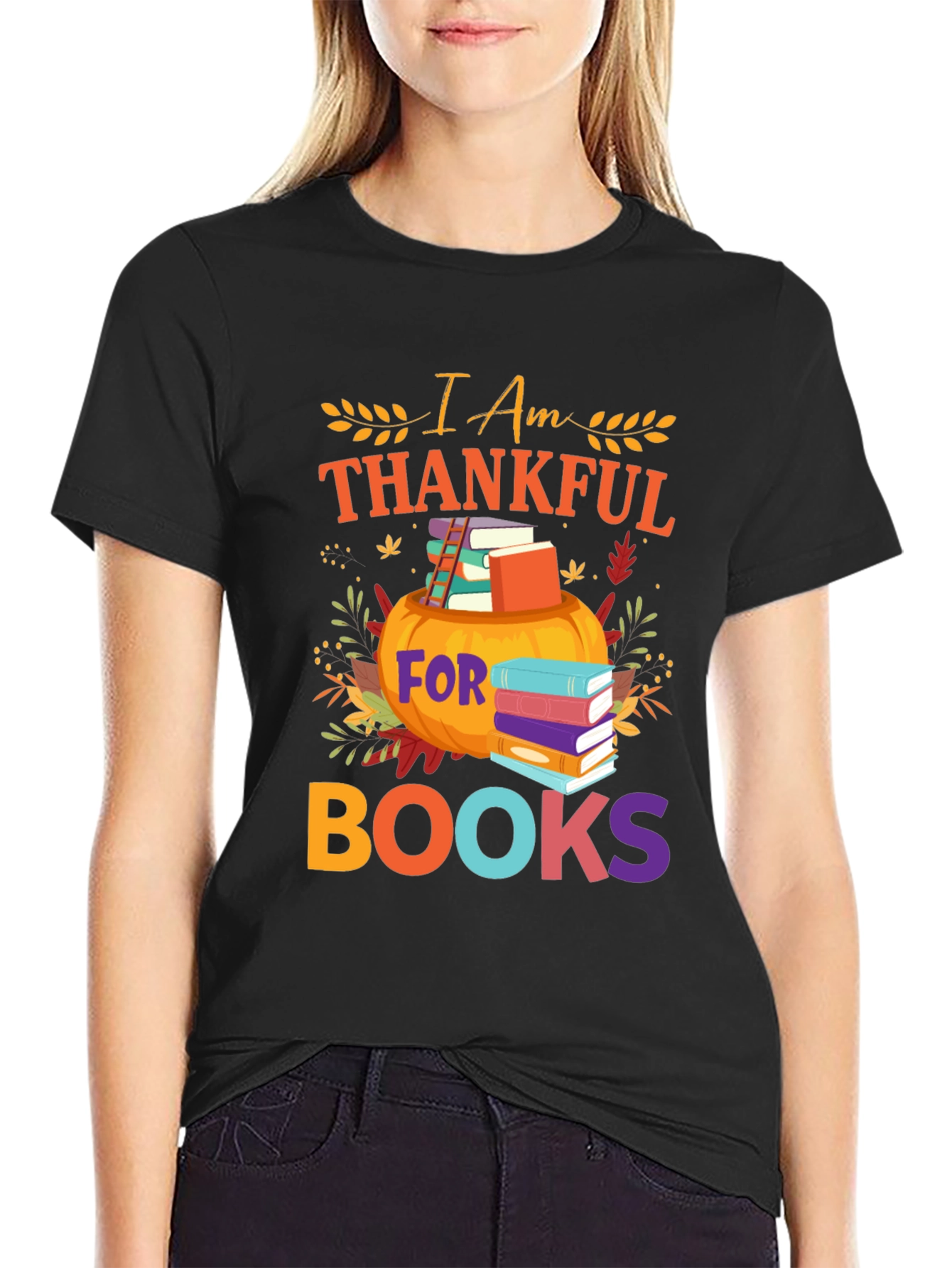 Thanksgiving Books T-Shirt Pumpkin Book Lover