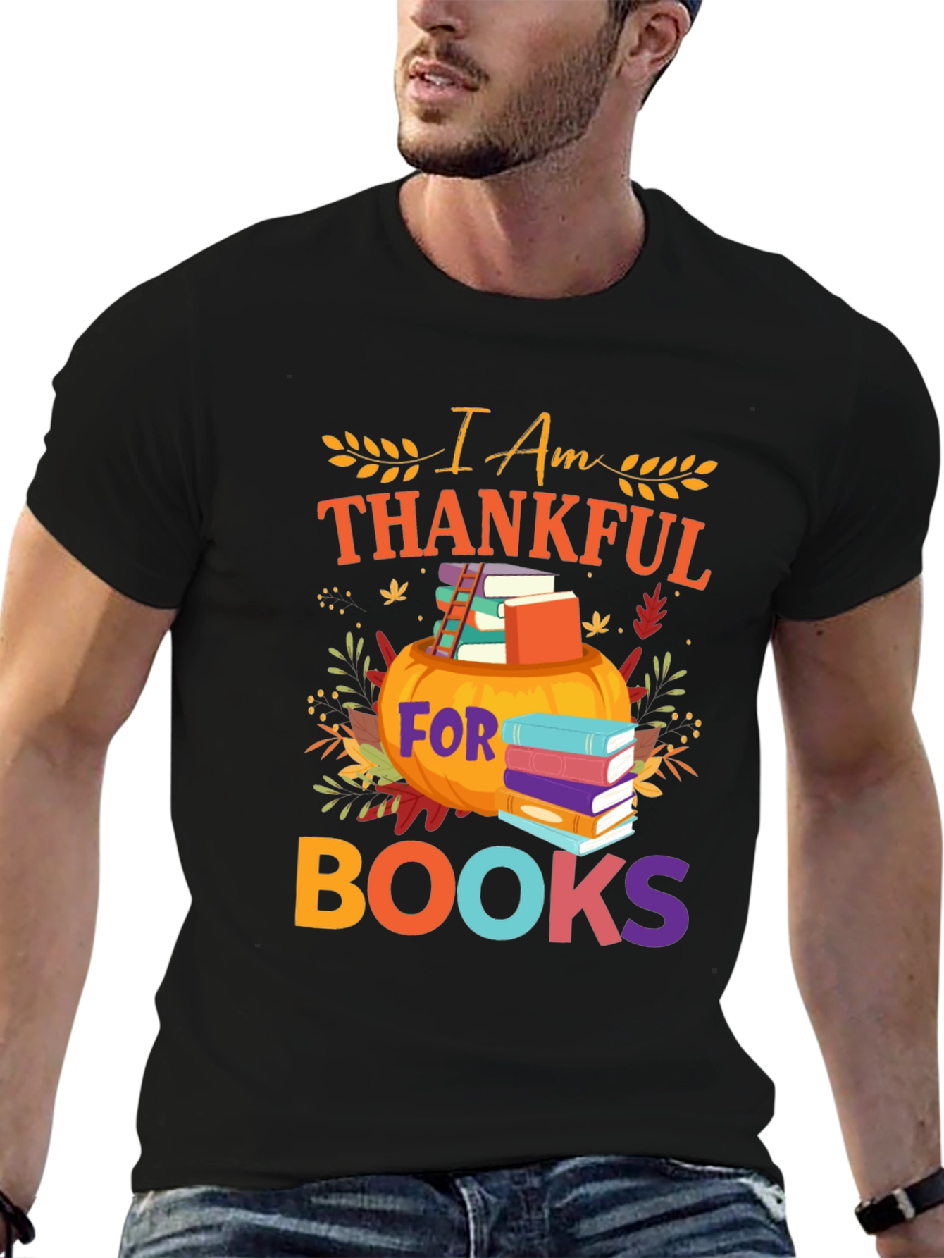 Thanksgiving Books T-Shirt Pumpkin Book Lover