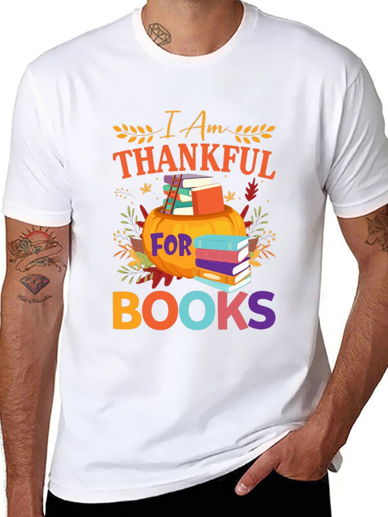 Thanksgiving Books T-Shirt Pumpkin Book Lover