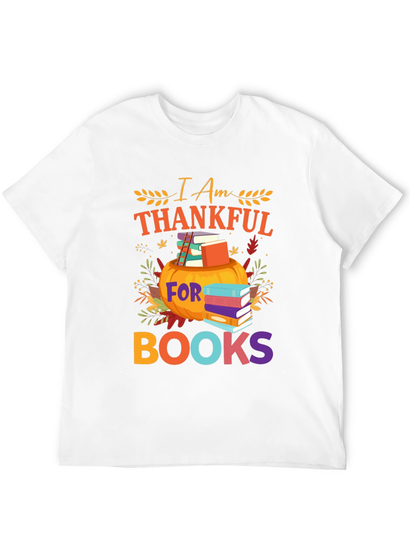 Thanksgiving Books T-Shirt Pumpkin Book Lover