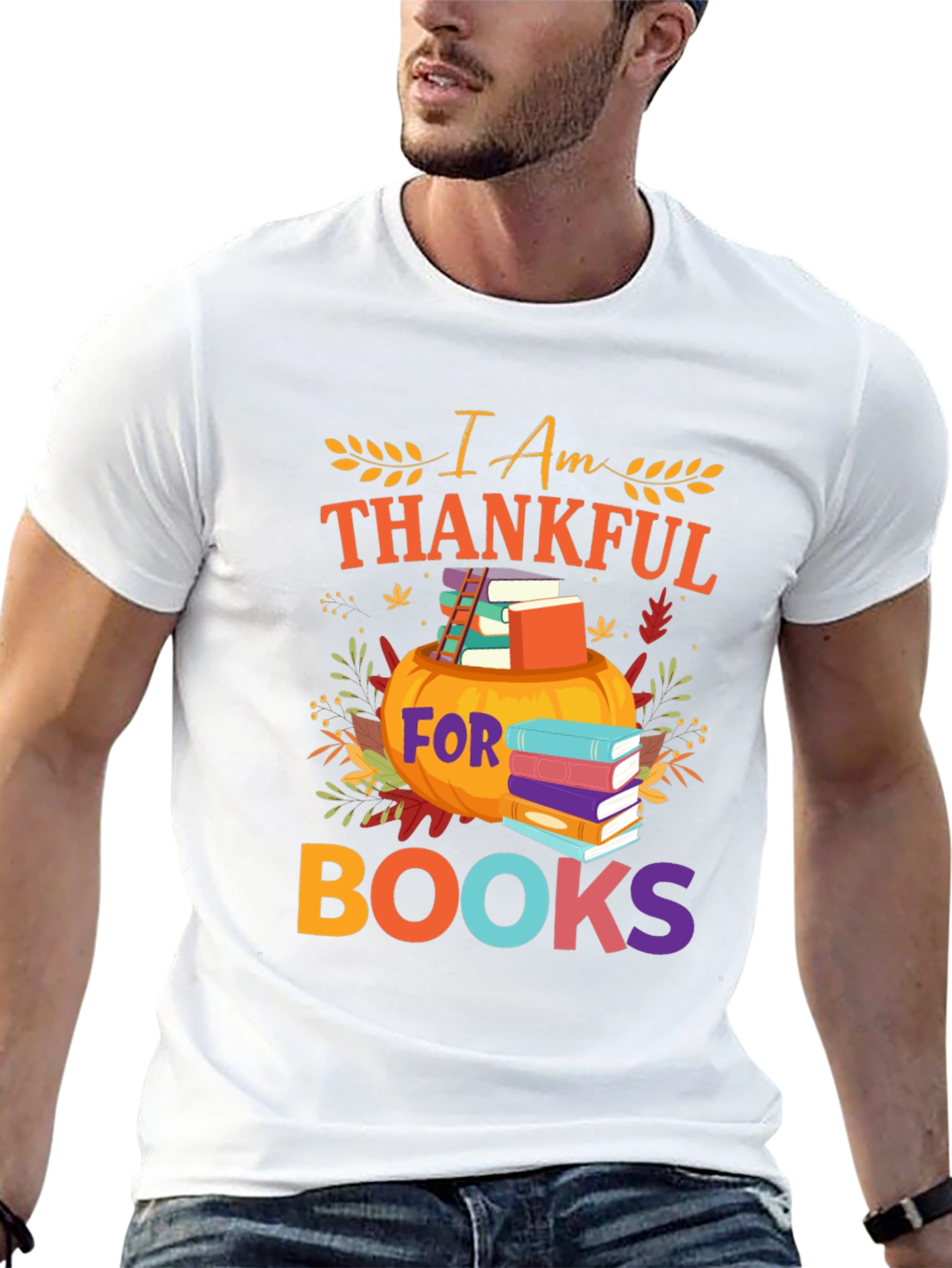 Thanksgiving Books T-Shirt Pumpkin Book Lover