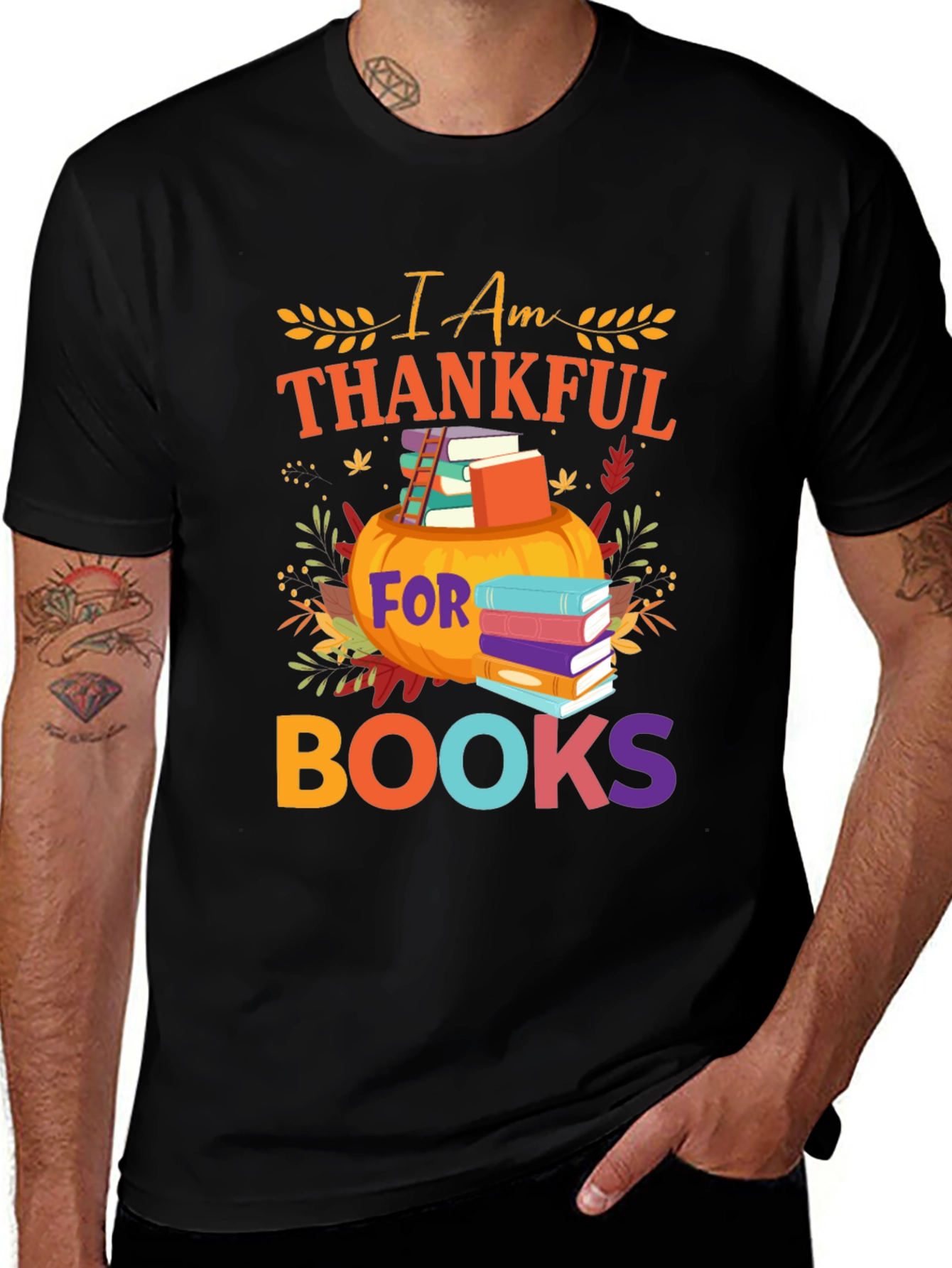Thanksgiving Books T-Shirt Pumpkin Book Lover