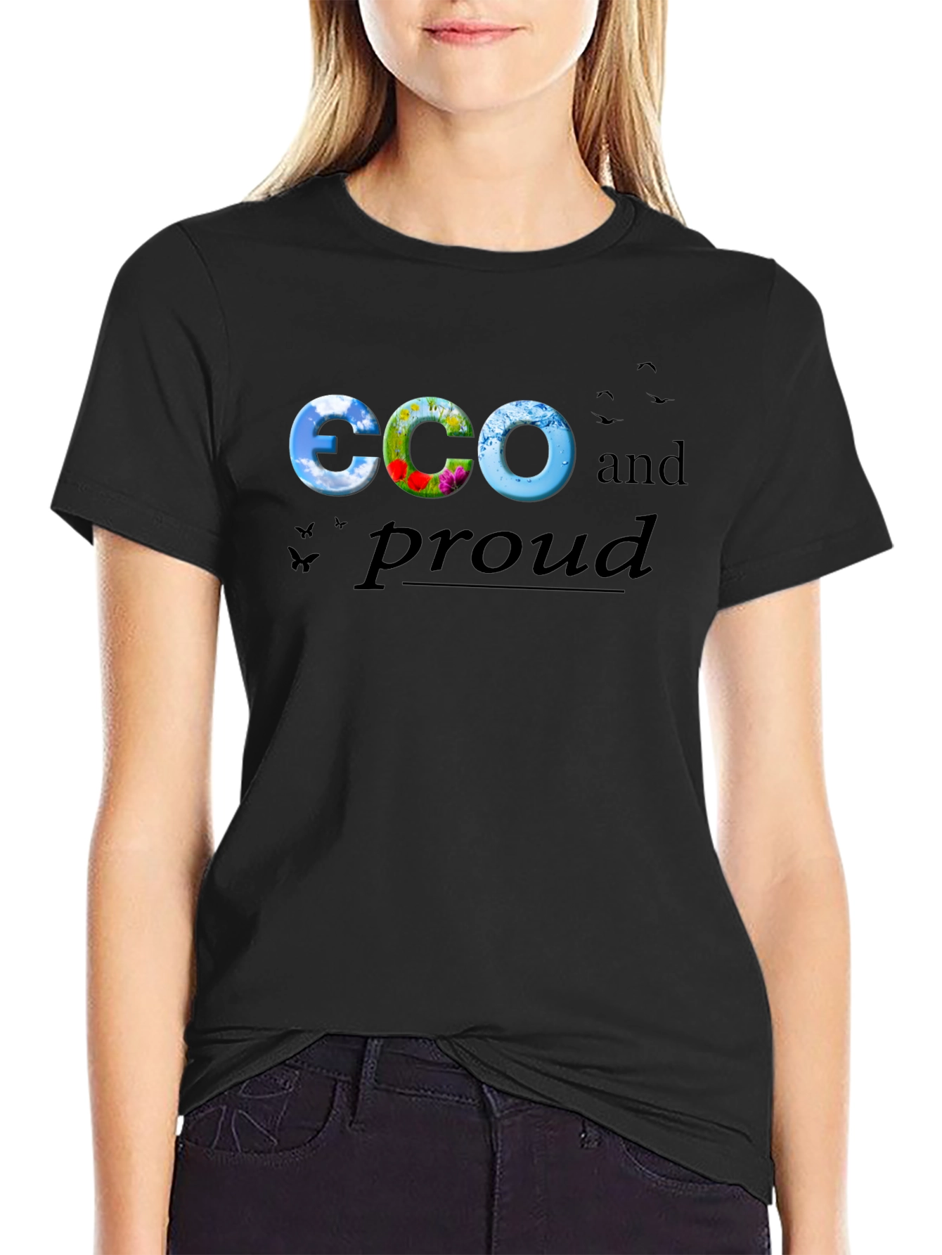 Eco and Proud Black Graphic Tee