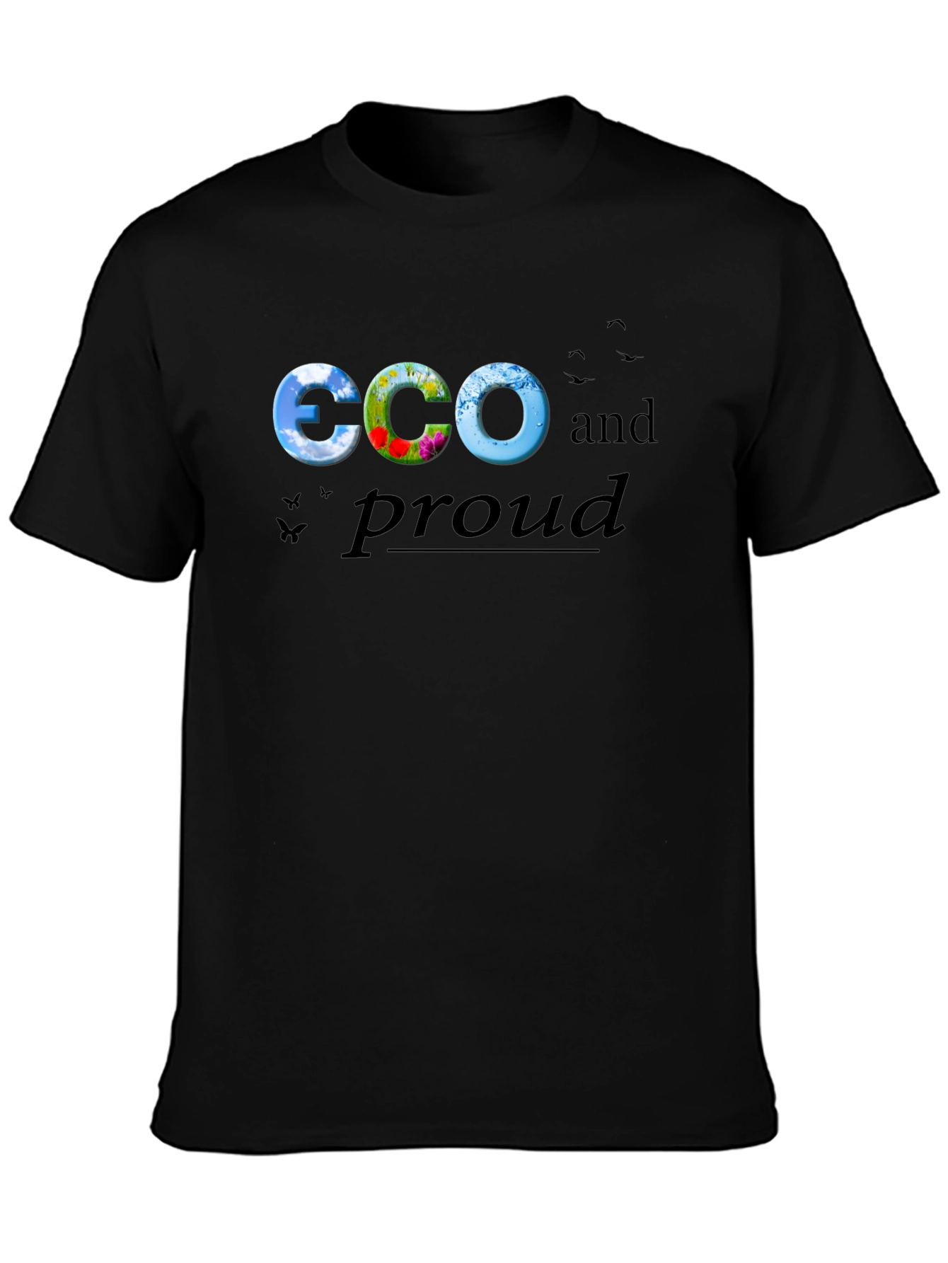 Eco and Proud Black Graphic Tee