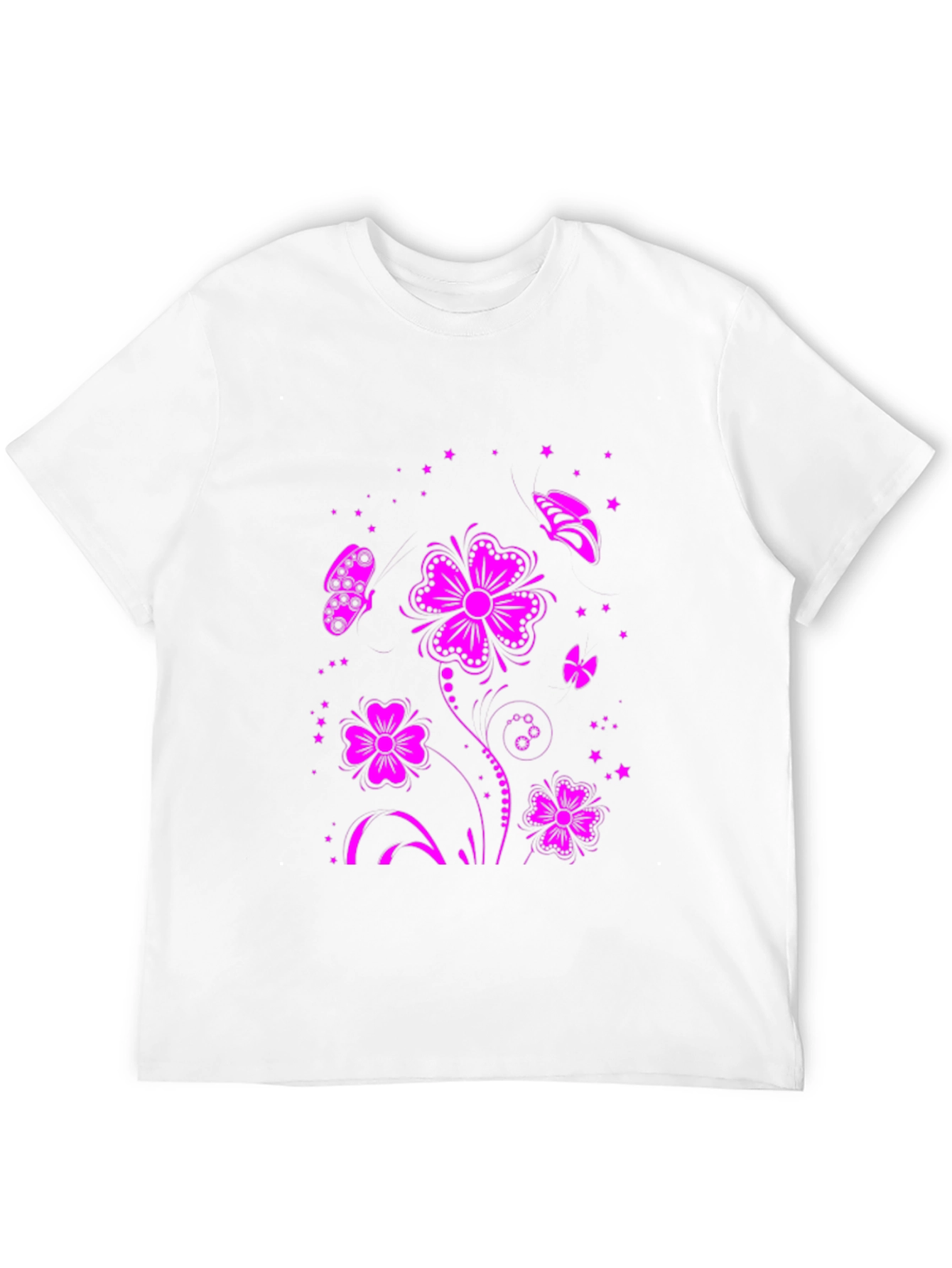 Floral Butterfly Graphic Tee - Black