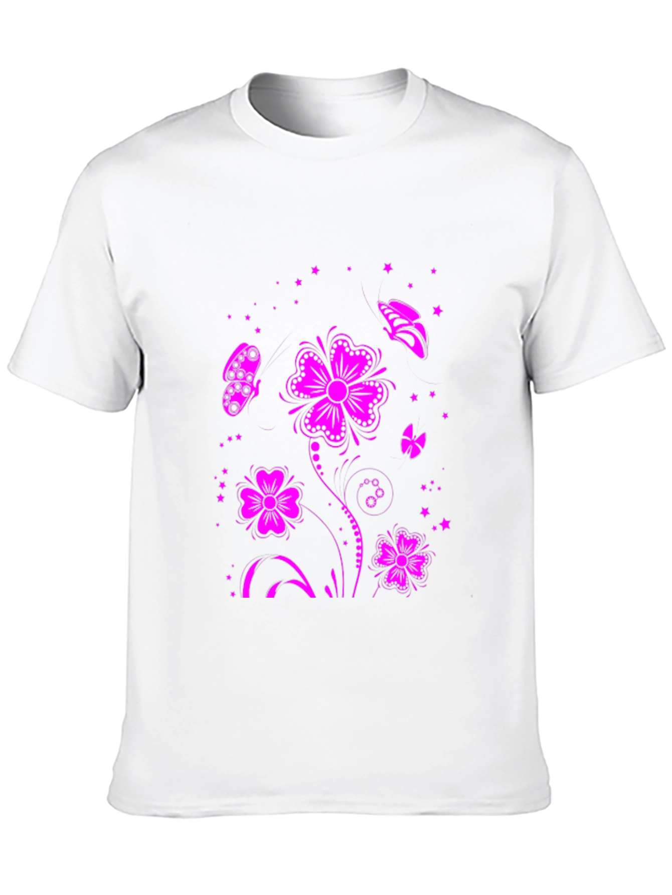 Floral Butterfly Graphic Tee - Black