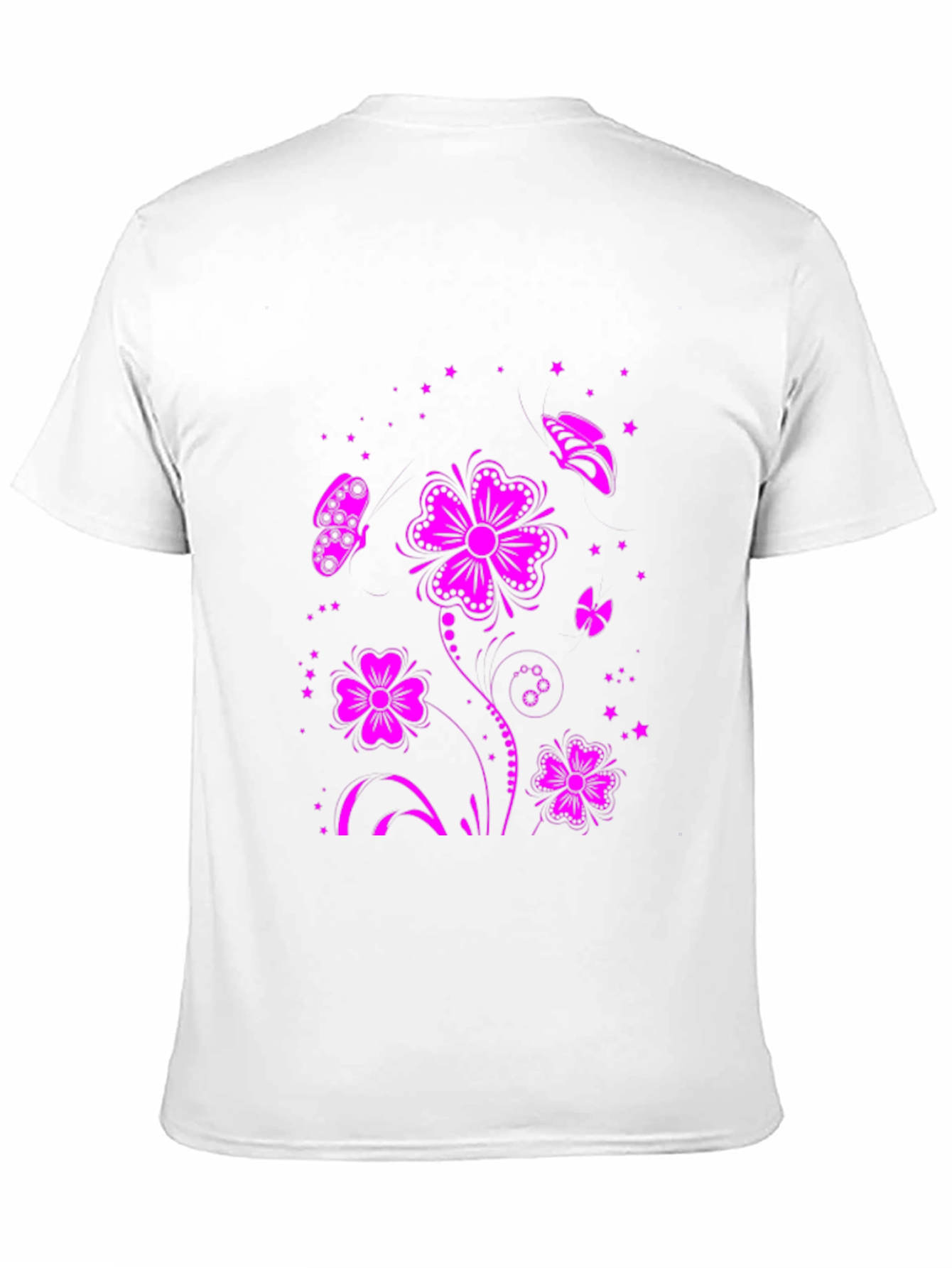 Floral Butterfly Graphic Tee - Black