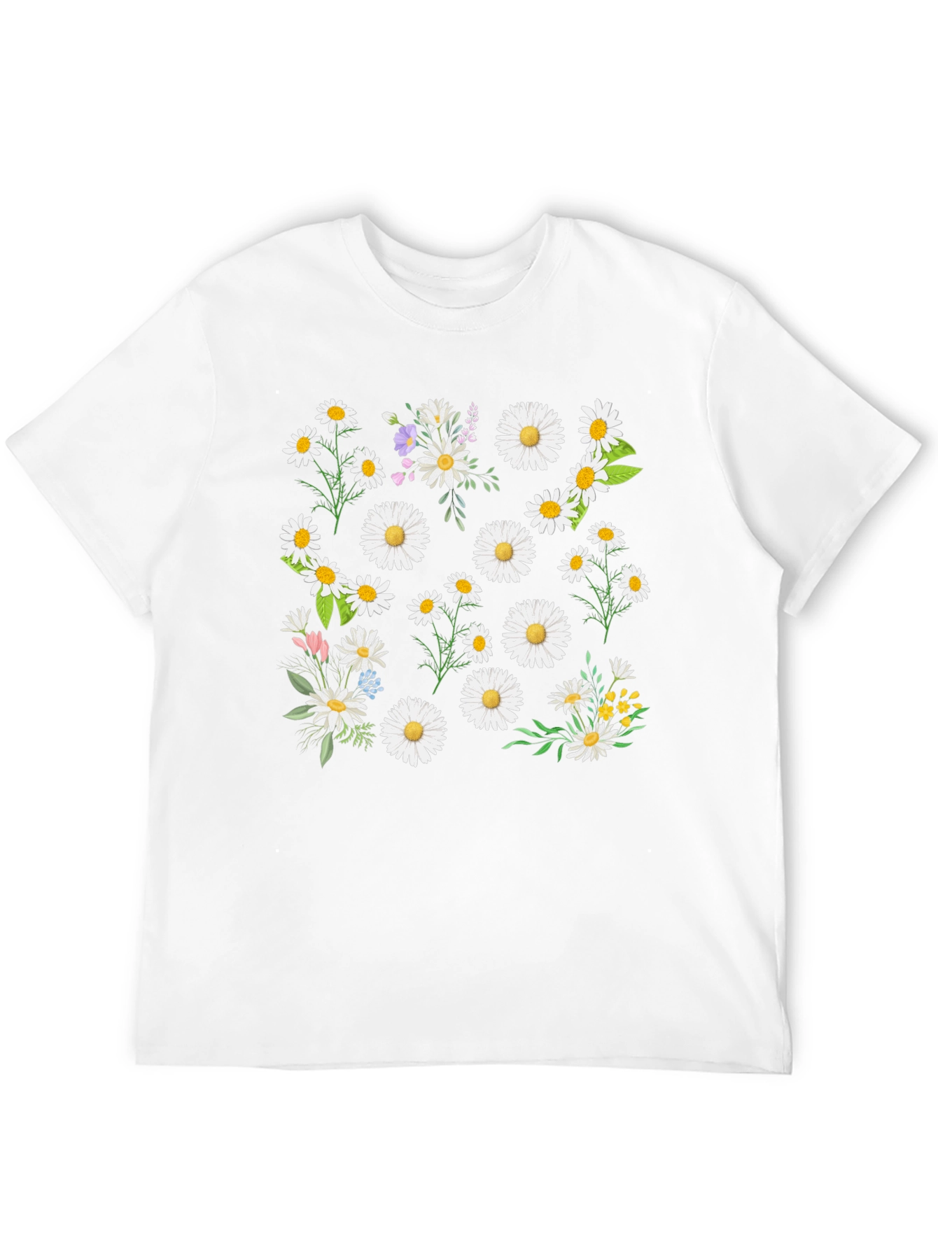 Daisy Print Black Tee