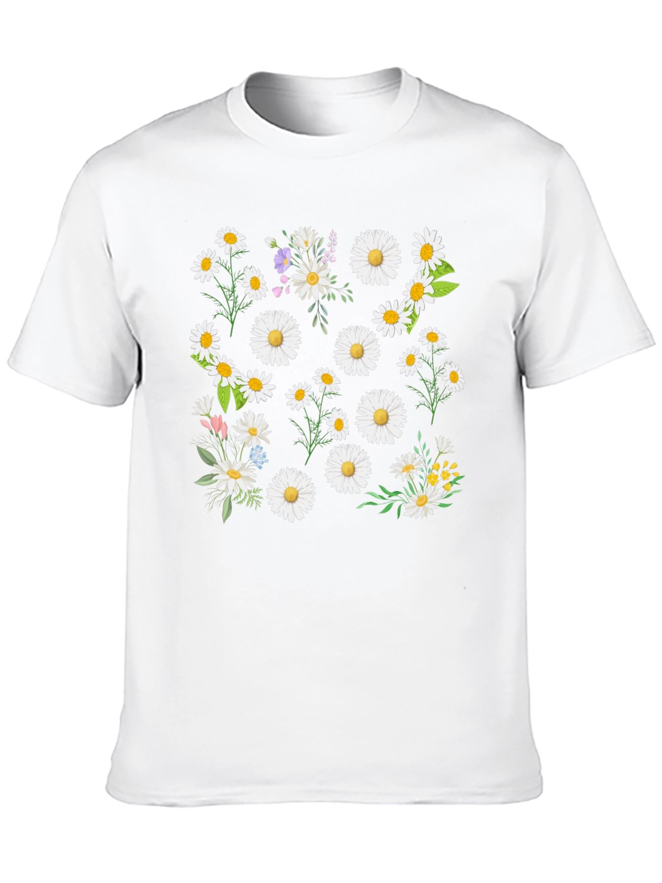 Daisy Print Black Tee