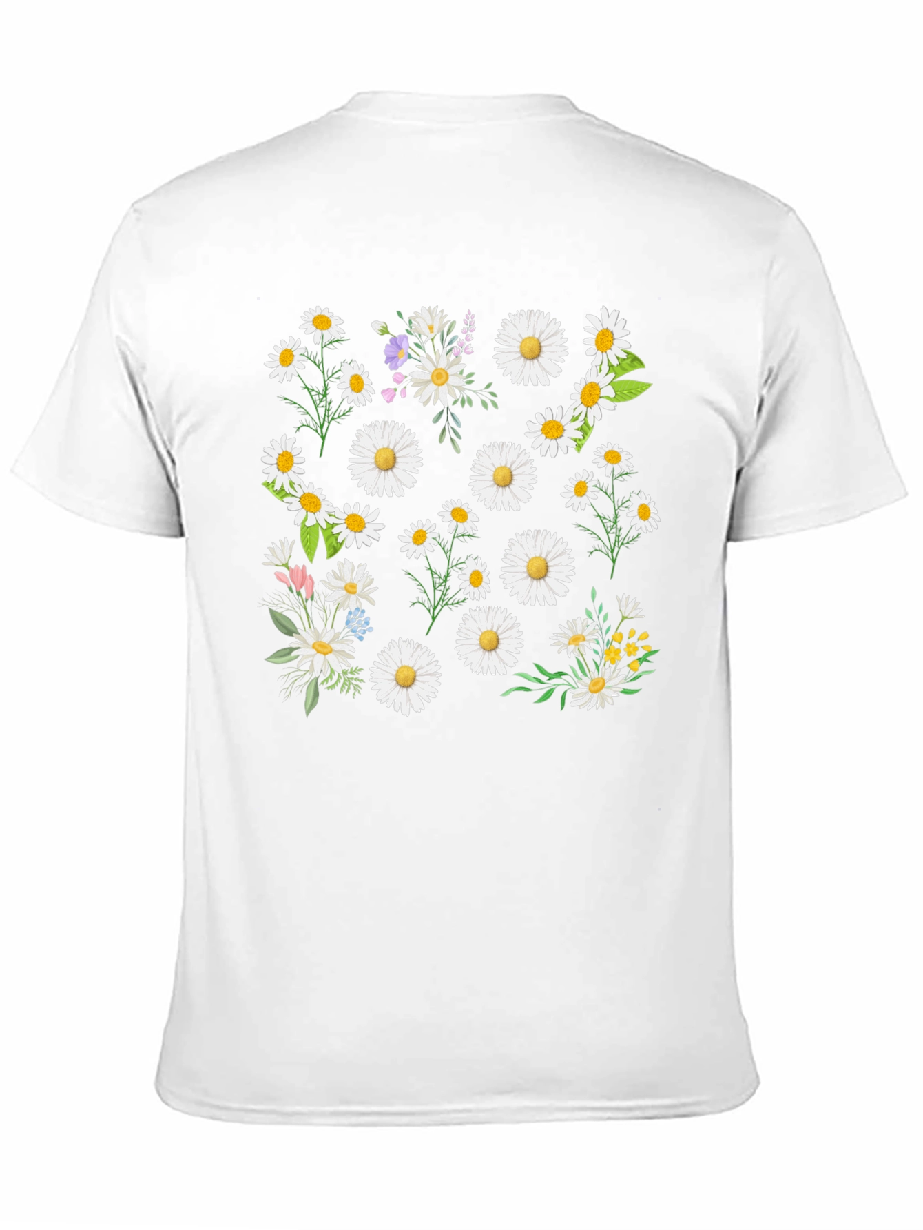 Daisy Print Black Tee