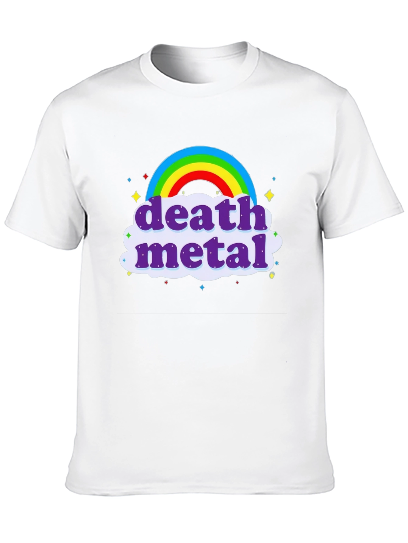 Death Metal Rainbow T-Shirt - Black Crew Neck