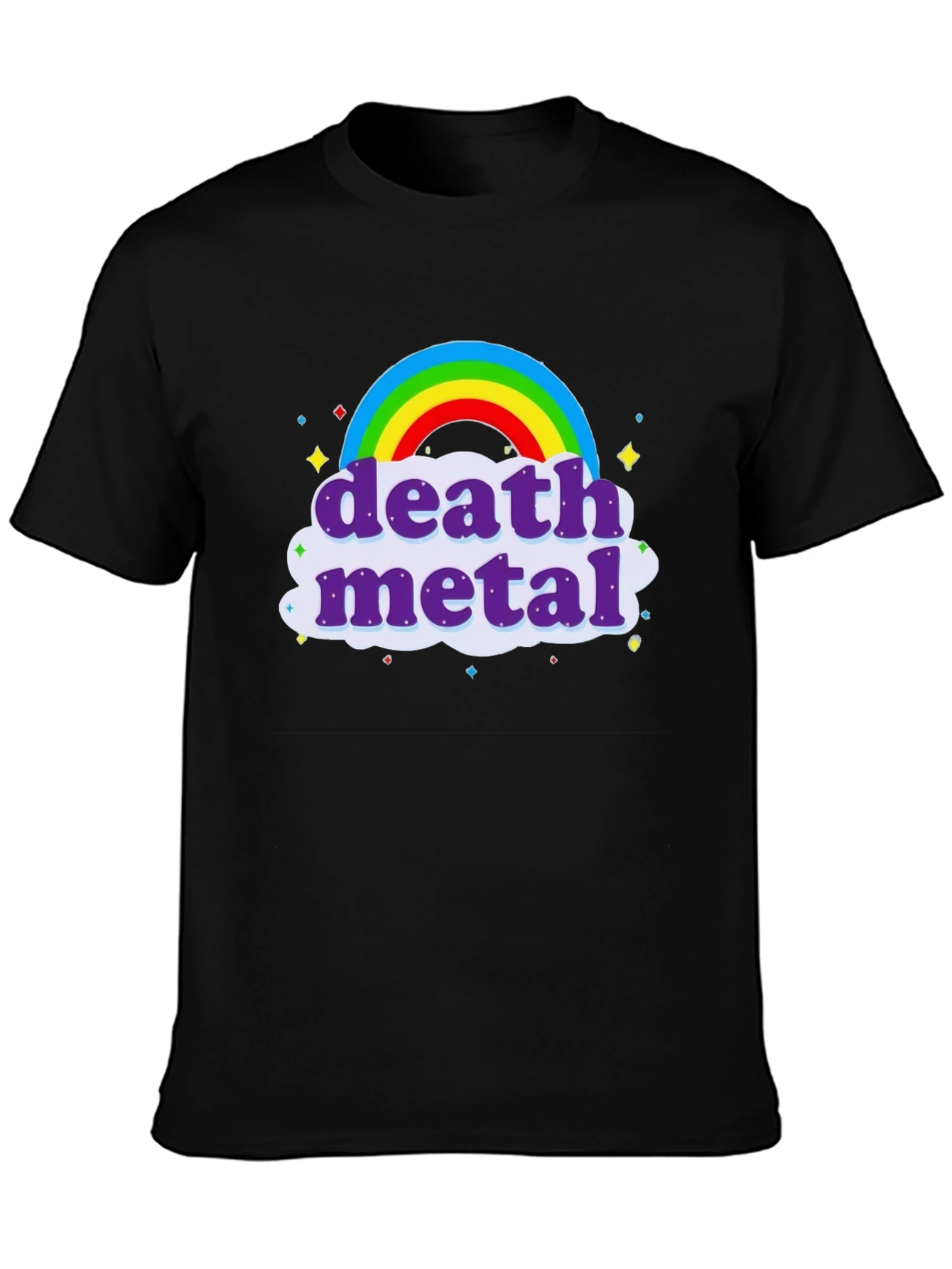 Death Metal Rainbow T-Shirt - Black Crew Neck