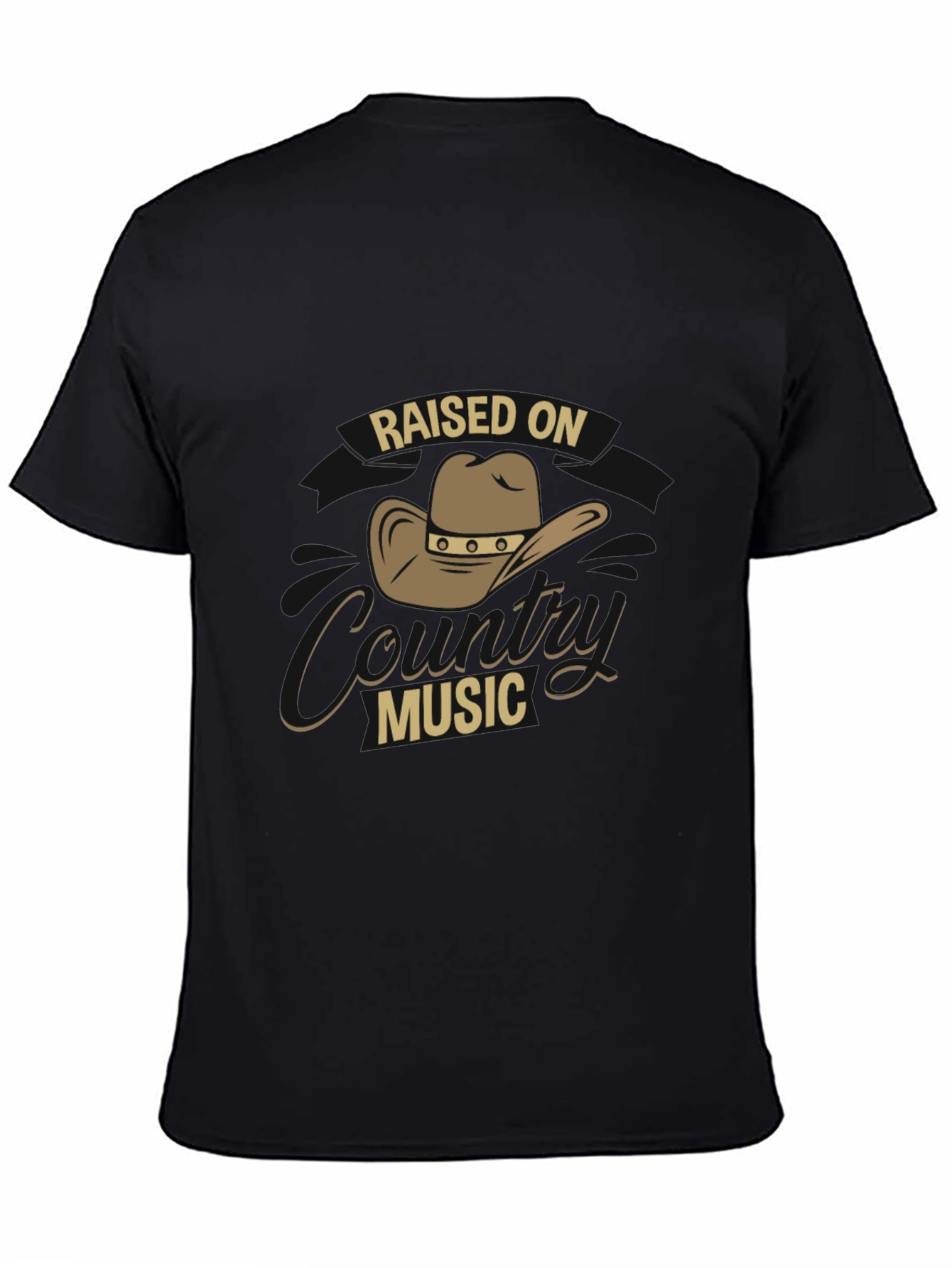 Raised on Country Music Black T-Shirt
