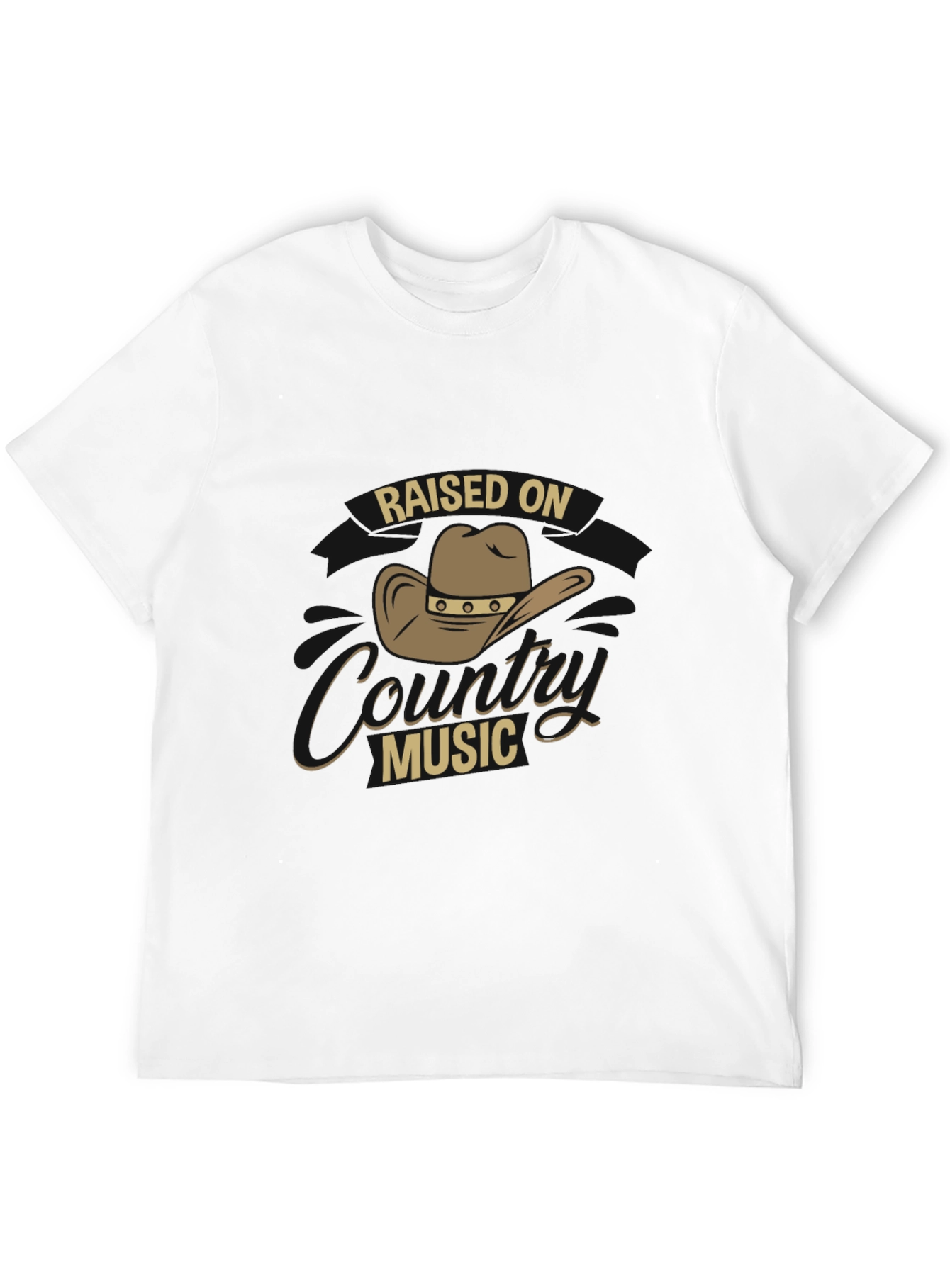 Raised on Country Music Black T-Shirt