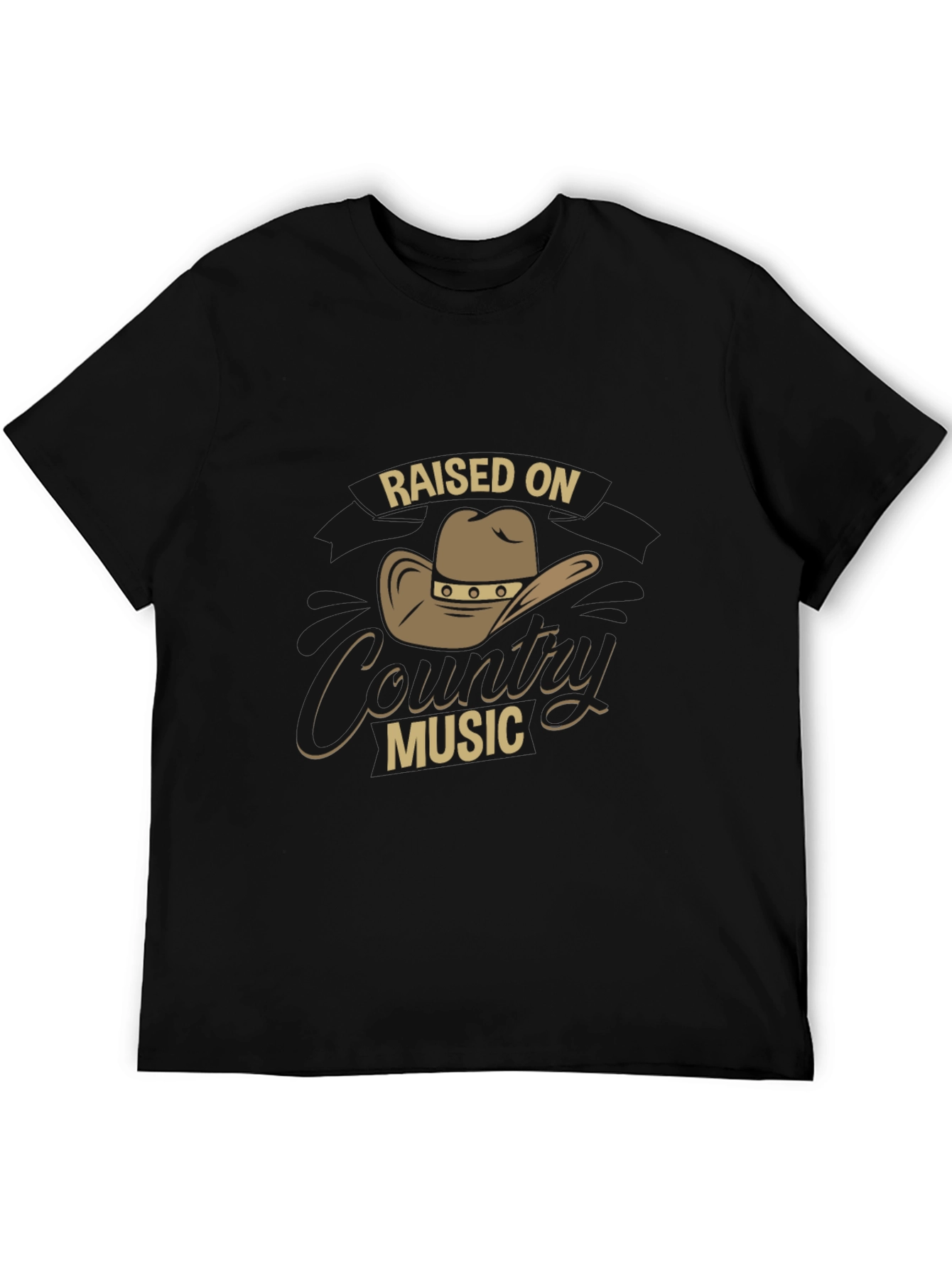 Raised on Country Music Black T-Shirt