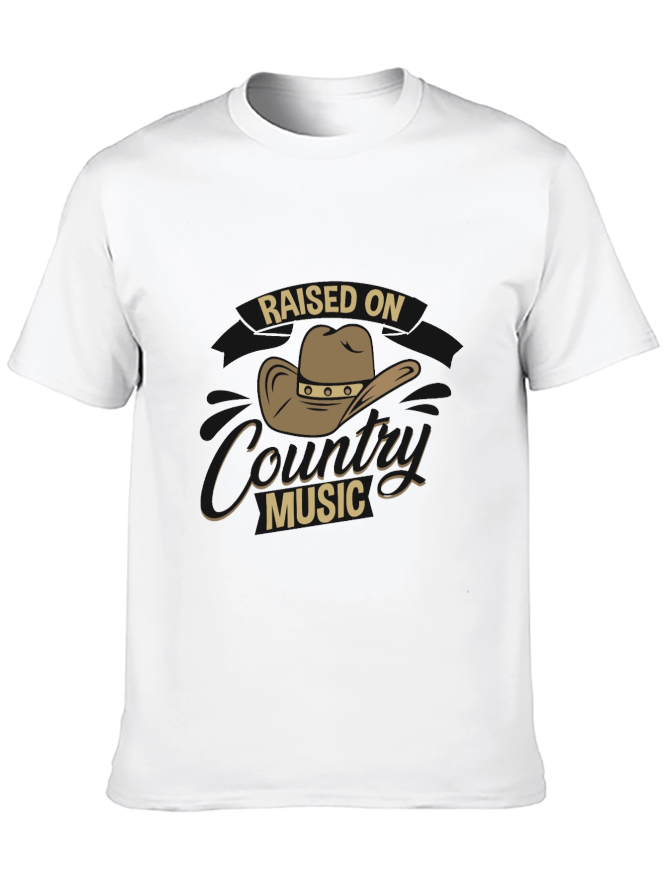 Raised on Country Music Black T-Shirt