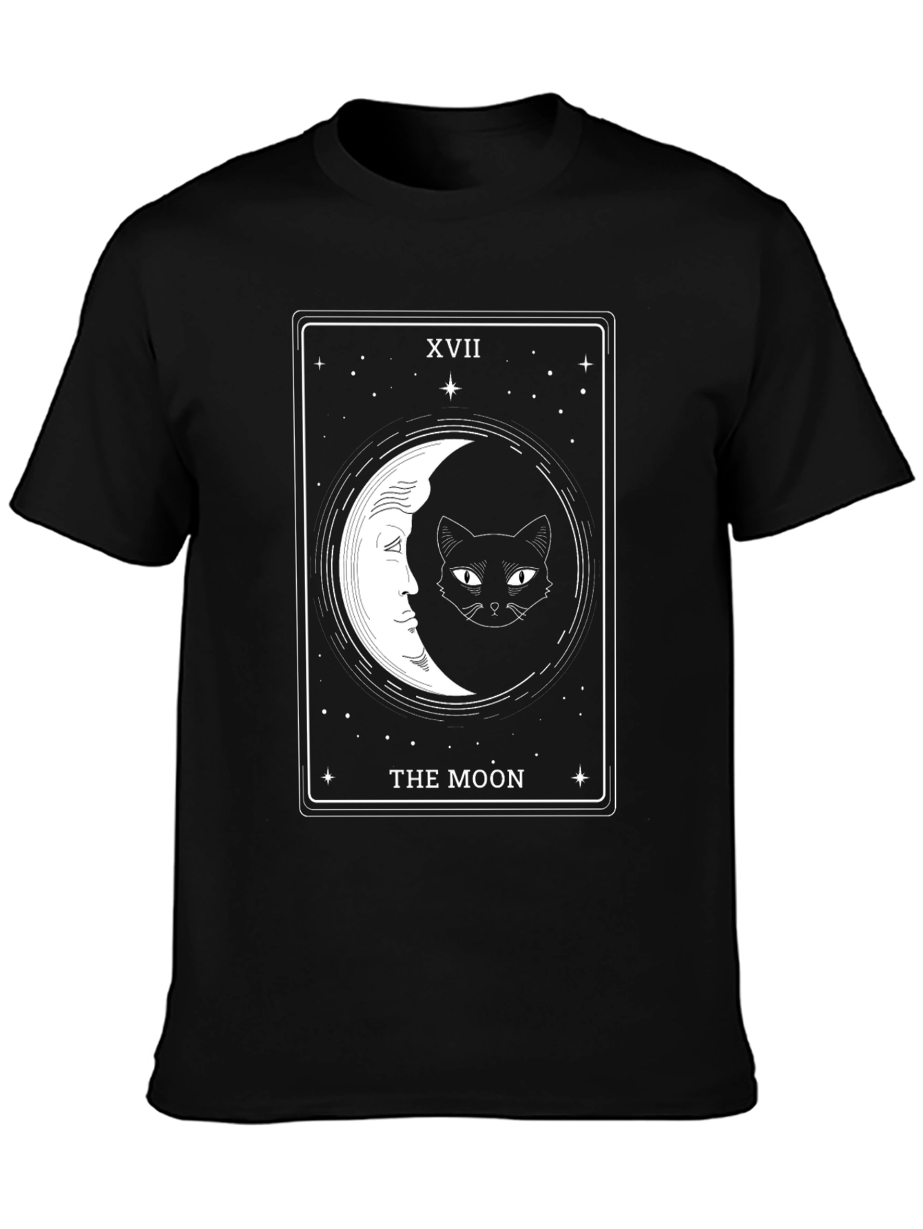 The Moon Tarot Card Cat Graphic Tee