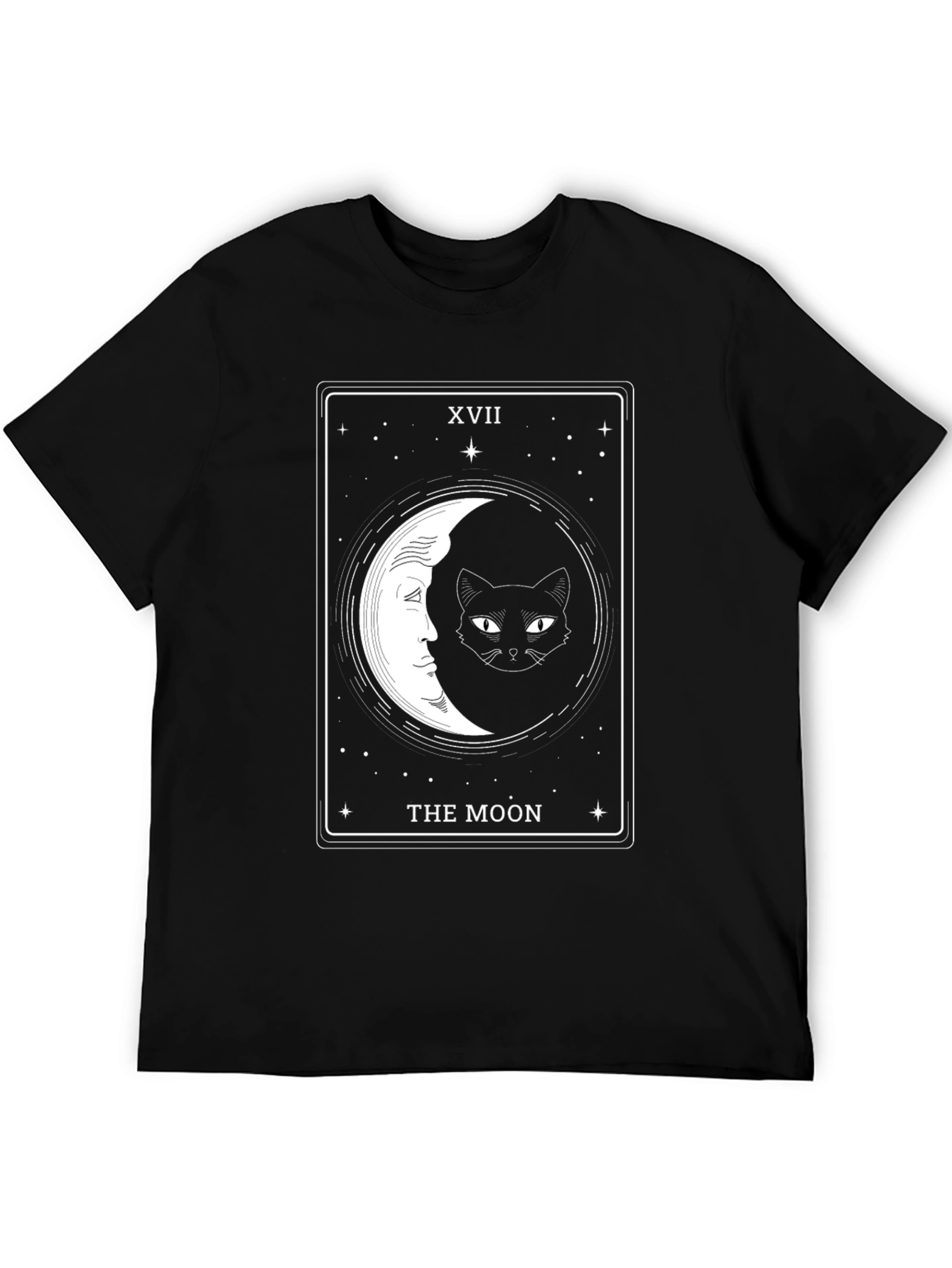 The Moon Tarot Card Cat Graphic Tee