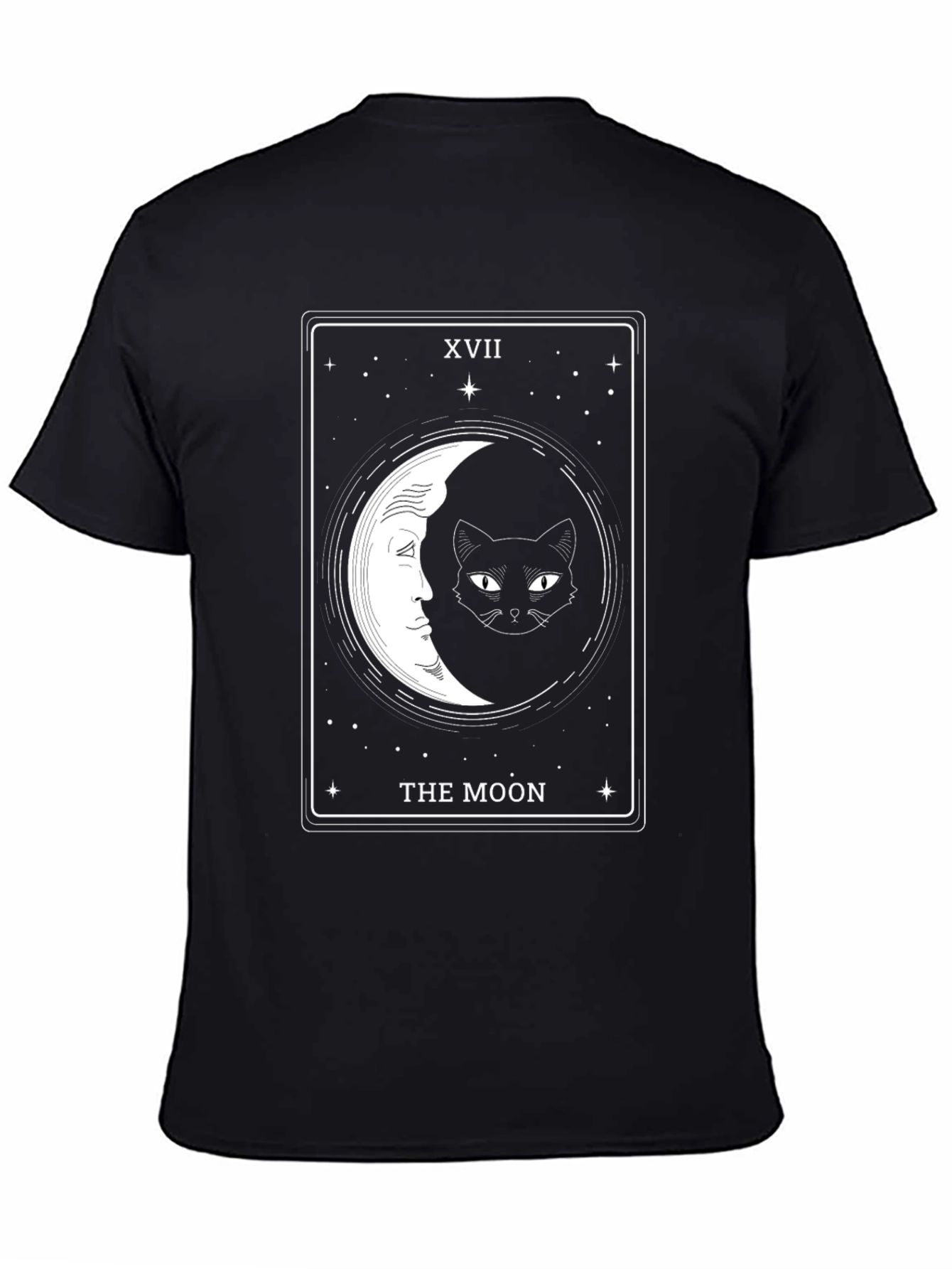 The Moon Tarot Card Cat Graphic Tee