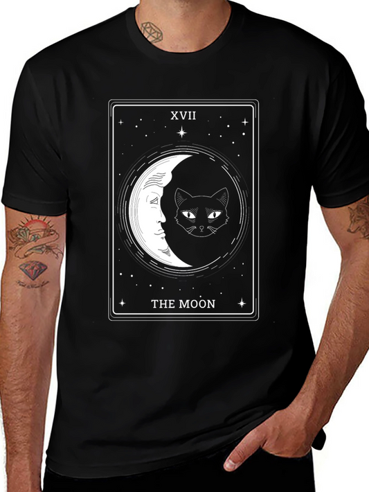The Moon Tarot Card Cat Graphic Tee