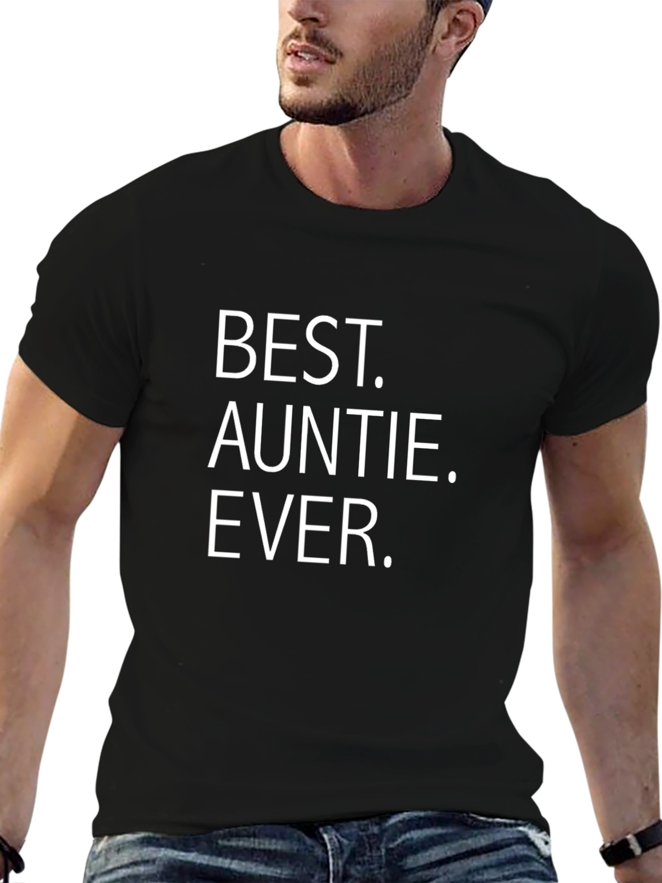 Best Auntie Ever T-Shirt - Black Crew Neck Tee