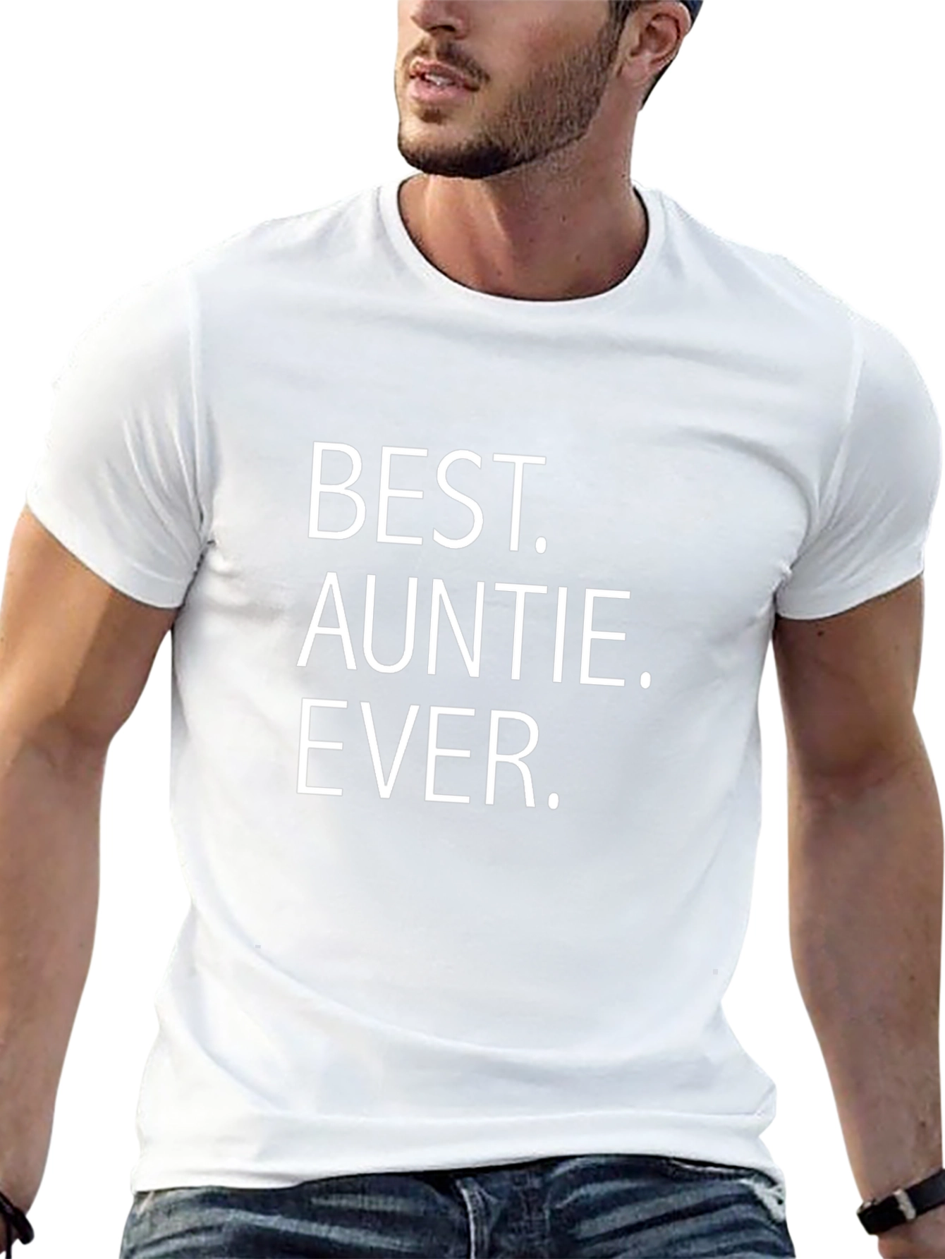 Best Auntie Ever T-Shirt - Black Crew Neck Tee