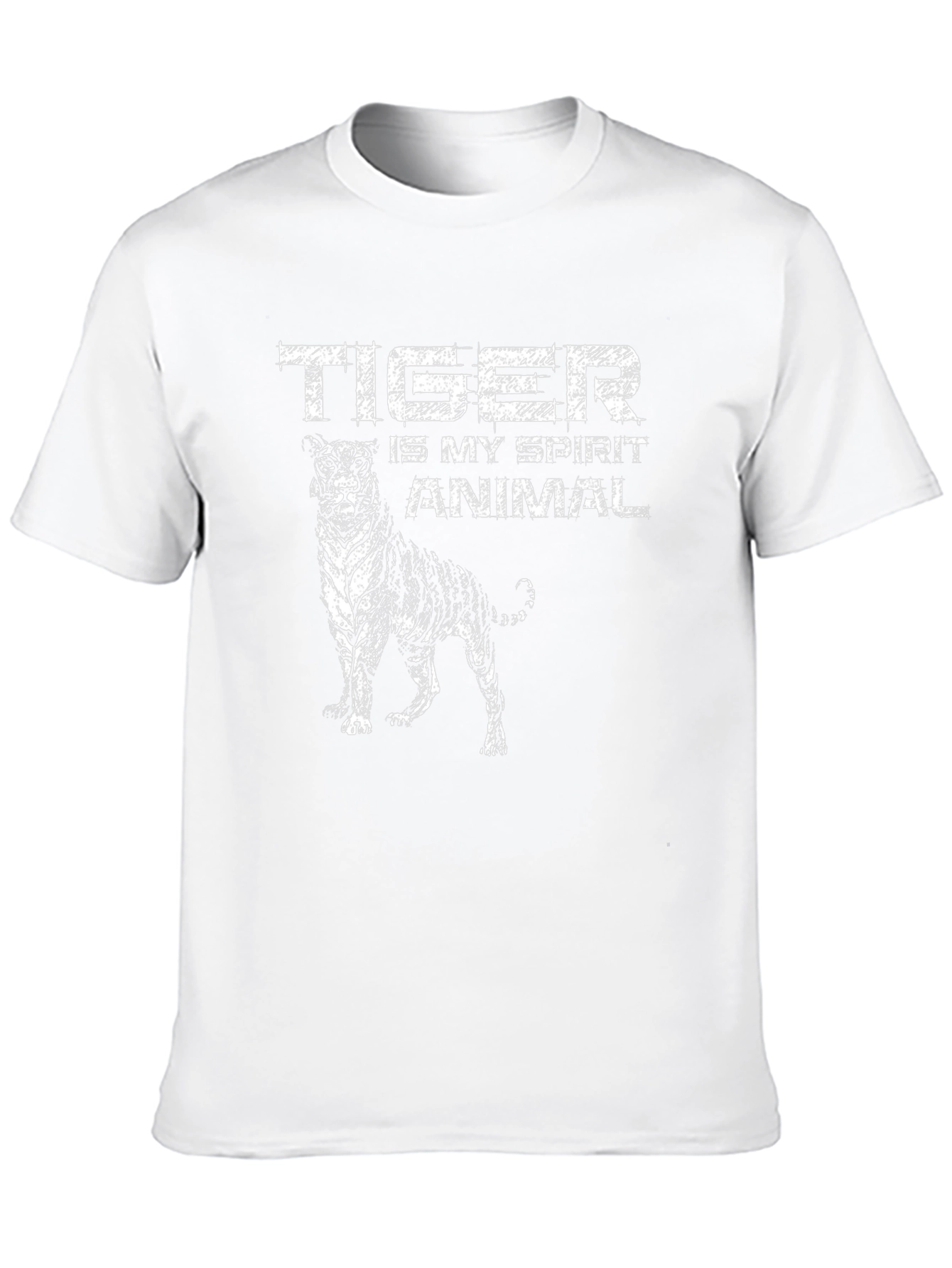 Tiger Spirit Animal Graphic Tee - Black Cotton T-Shirt