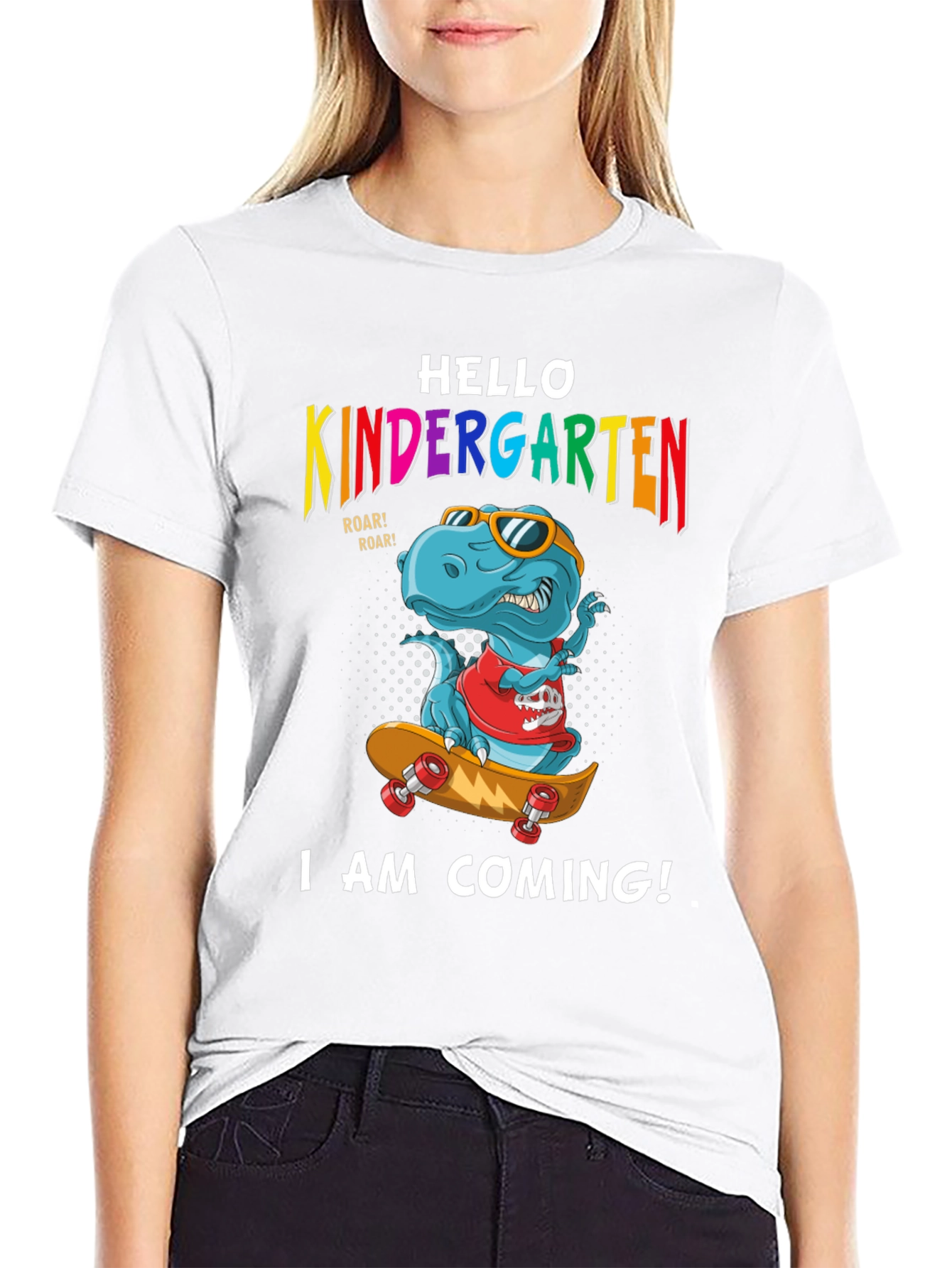 Kindergarten T-Rex Skateboard T-Shirt
