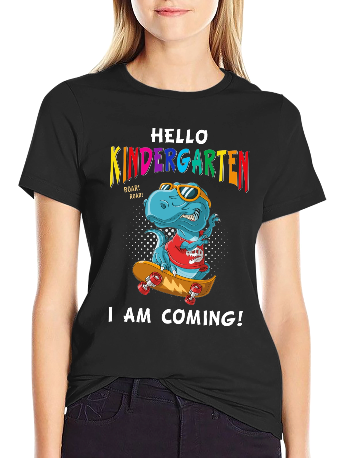 Kindergarten T-Rex Skateboard T-Shirt