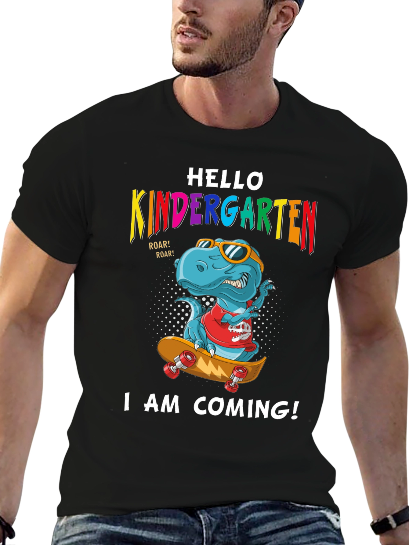 Kindergarten T-Rex Skateboard T-Shirt
