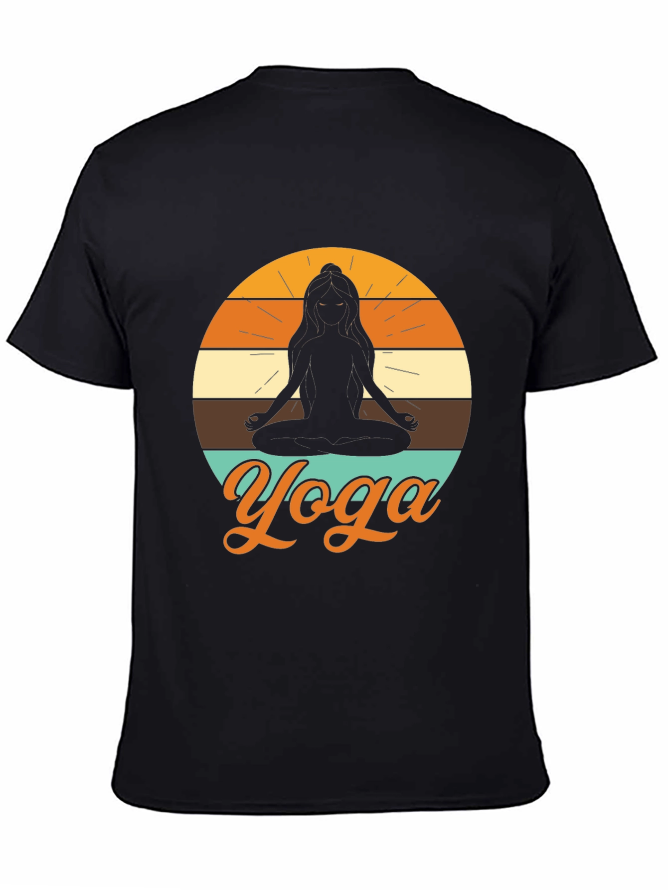 Yoga Silhouette Graphic Tee - Black Relaxed Fit