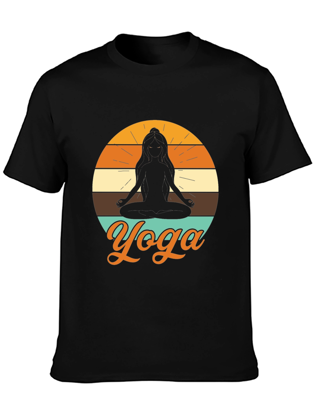 Yoga Silhouette Graphic Tee - Black Relaxed Fit