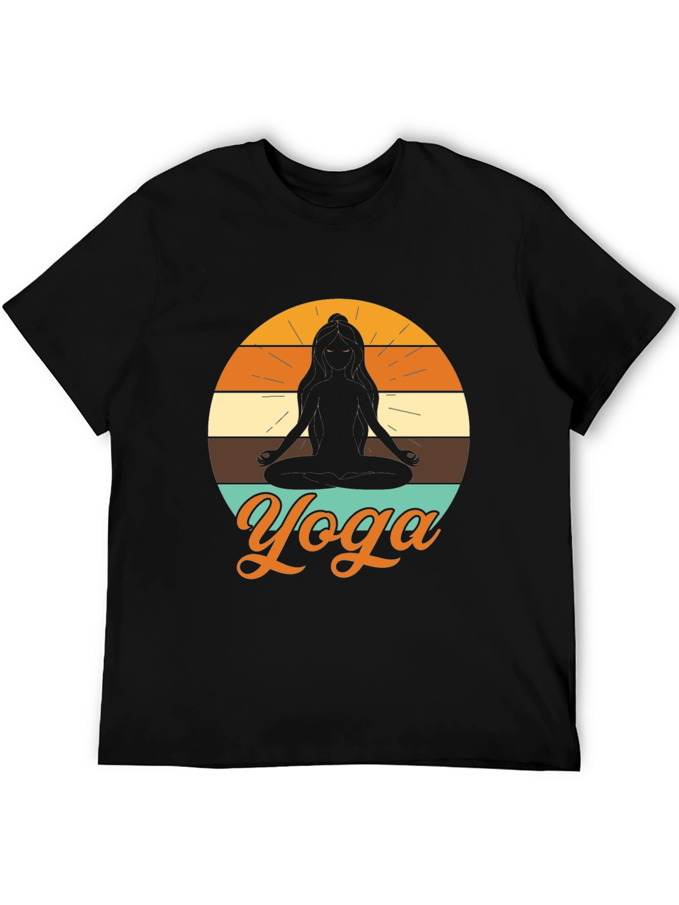 Yoga Silhouette Graphic Tee - Black Relaxed Fit
