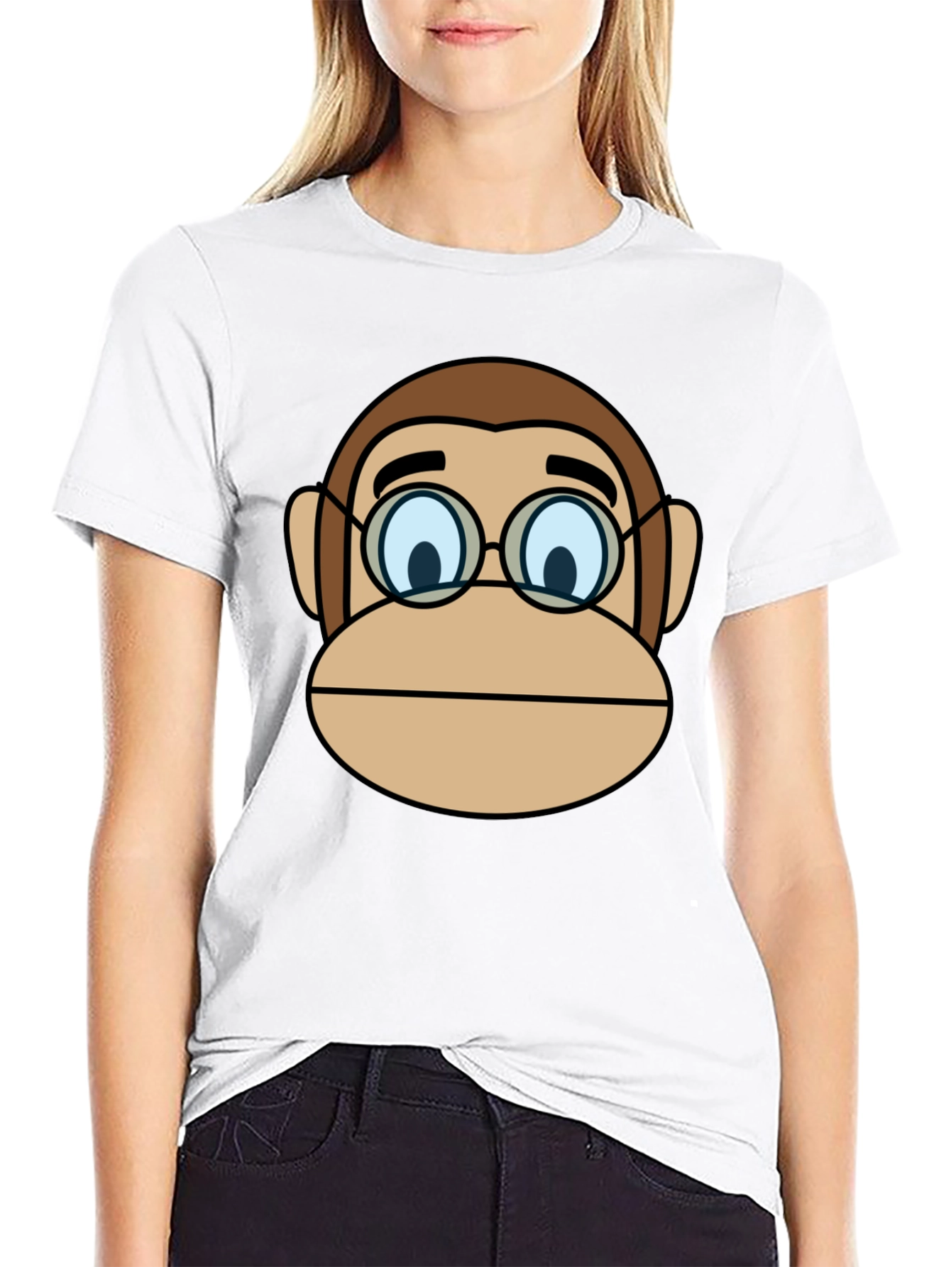 Funny Monkey Face T-Shirt with Glasses