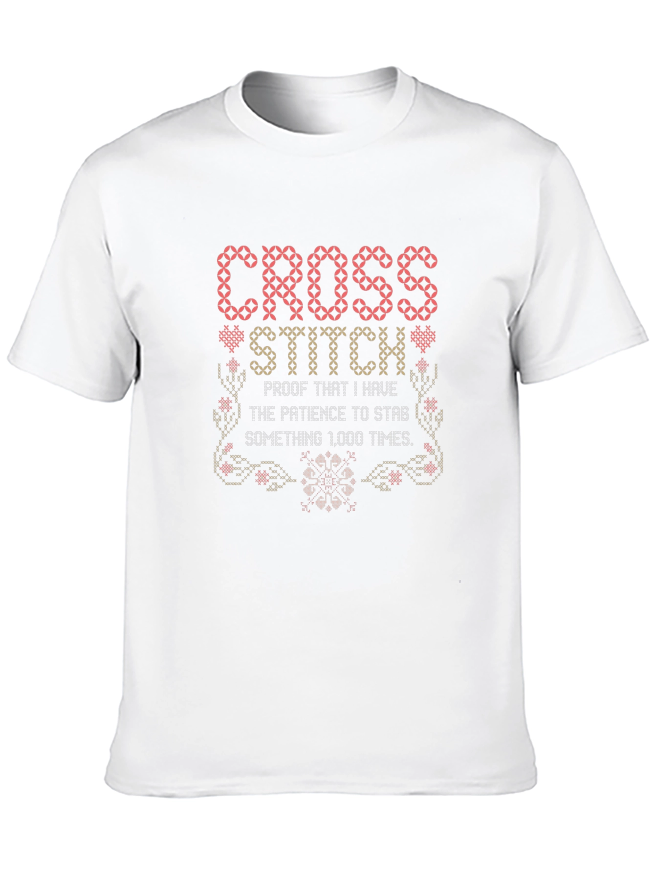 Cross Stitch Patience Graphic Tee - Unique Design