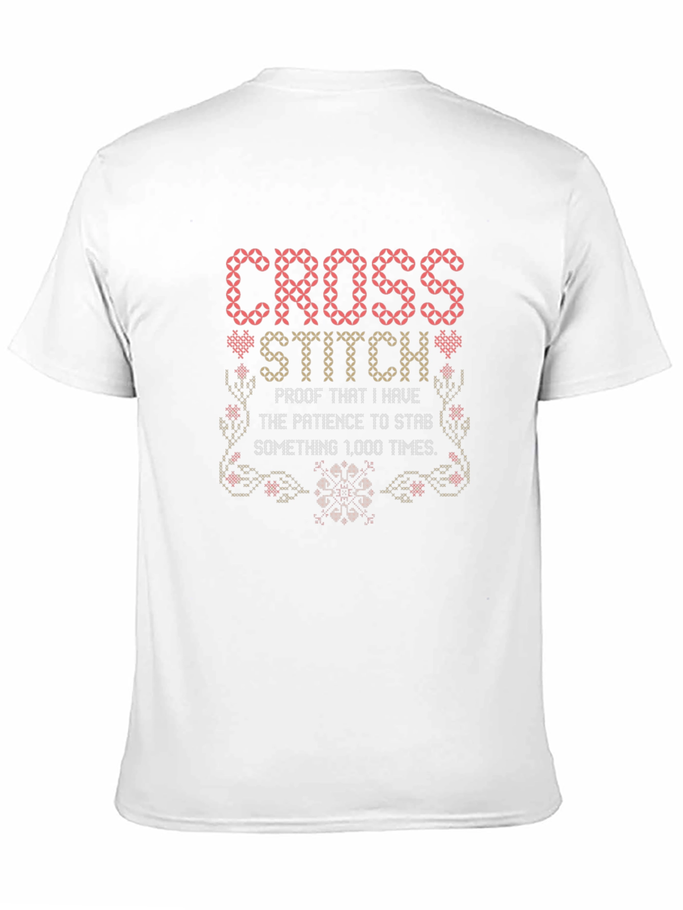 Cross Stitch Patience Graphic Tee - Unique Design