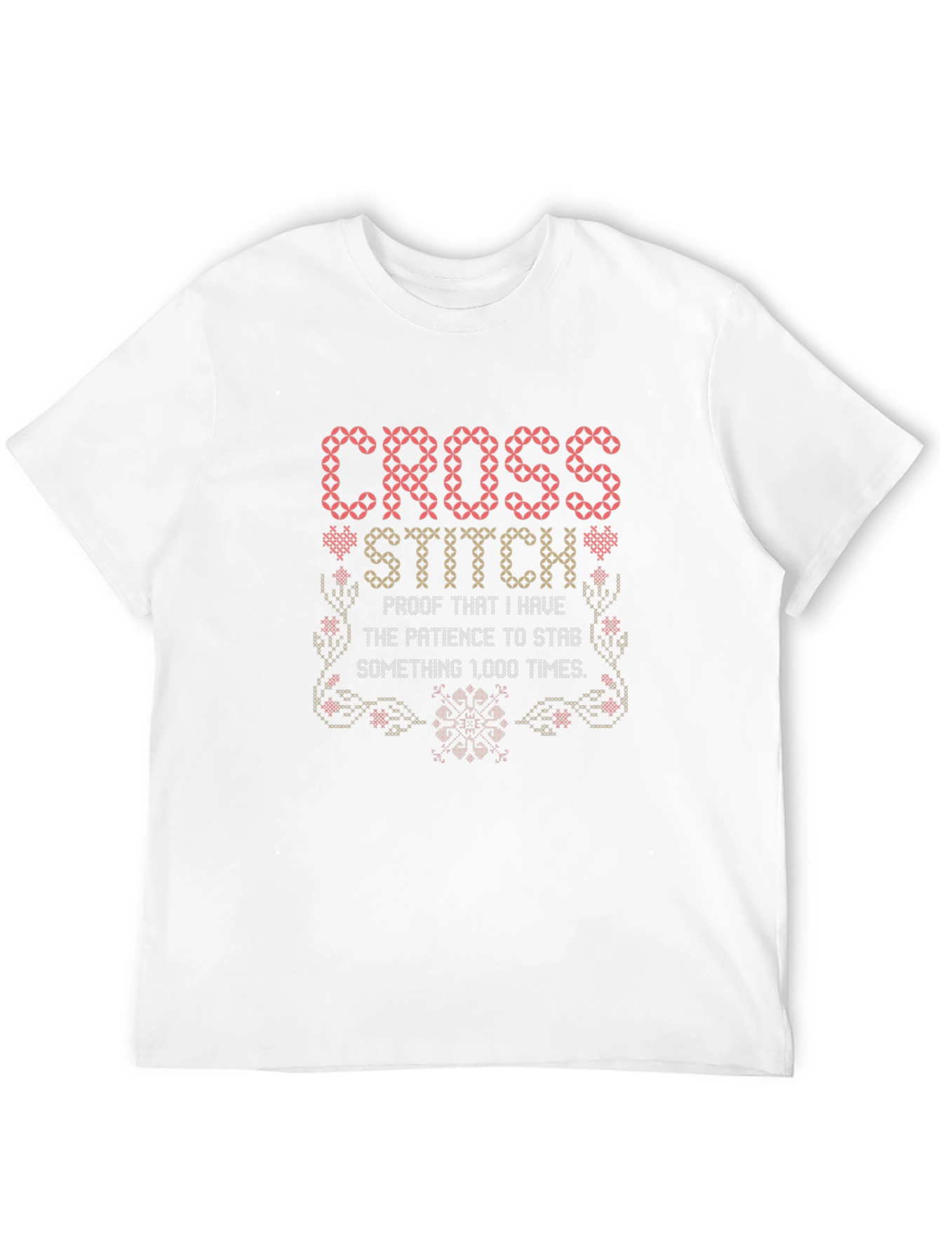 Cross Stitch Patience Graphic Tee - Unique Design